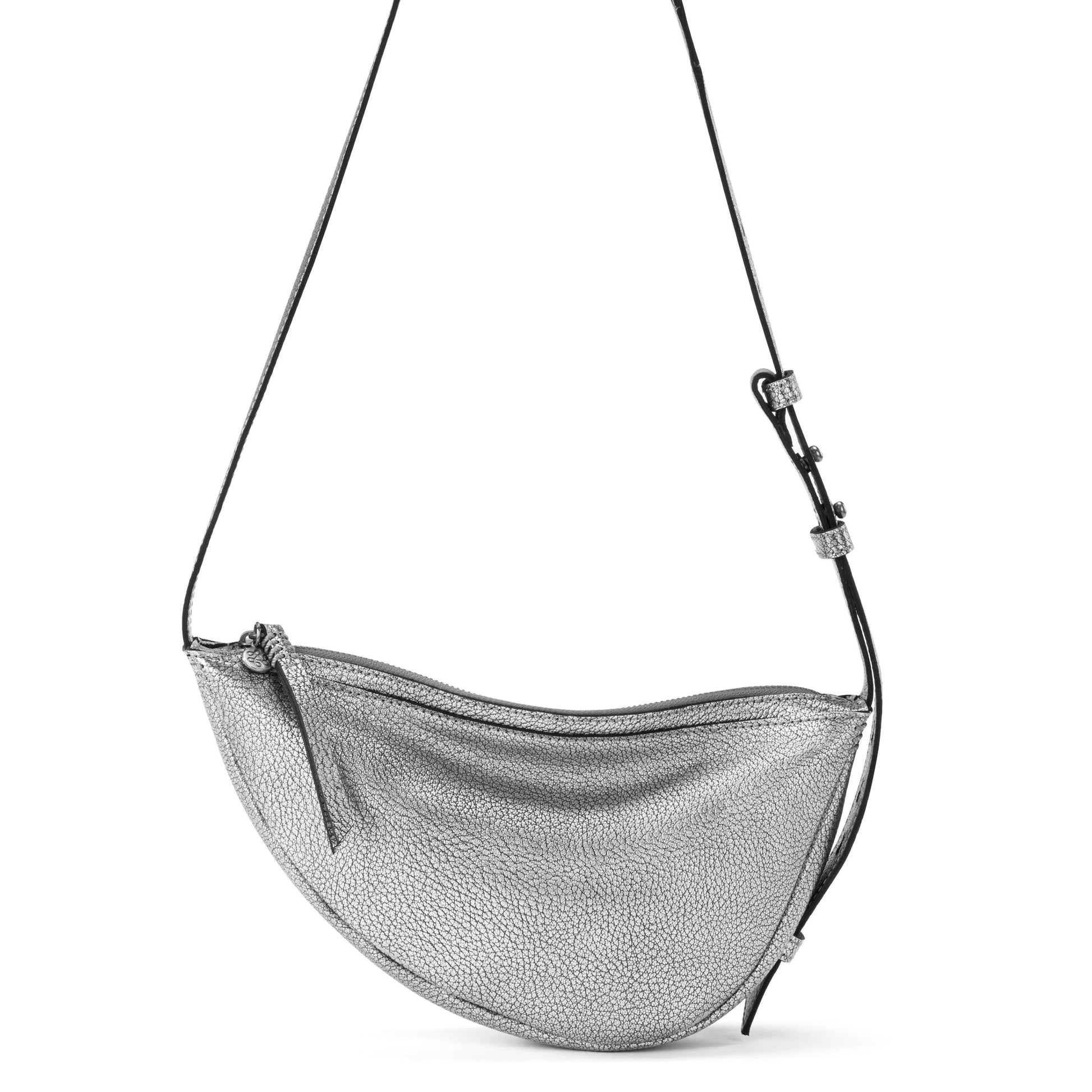 The Sak Tess Sling Bag Leather - Dark Silver
