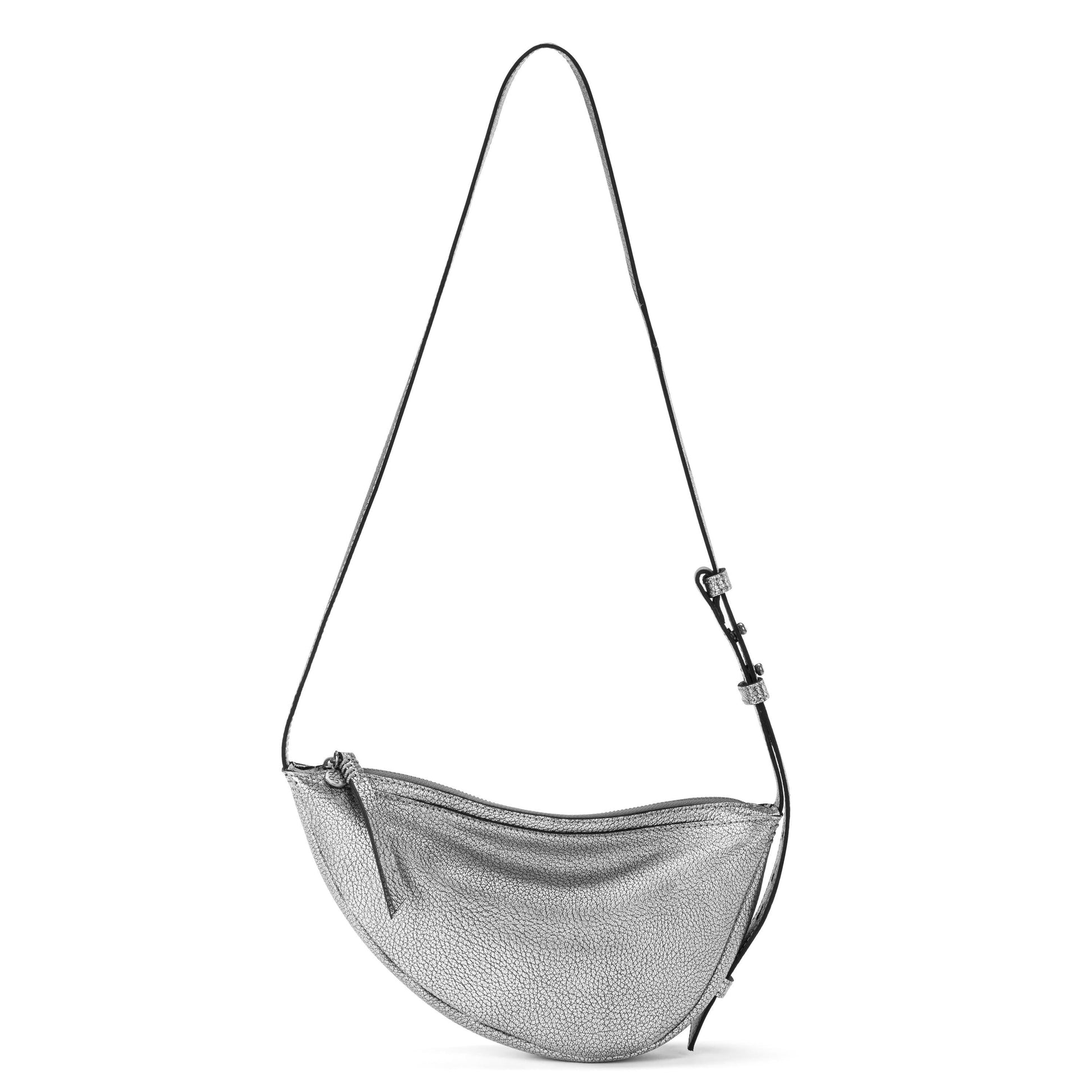 The Sak Tess Sling Bag Leather - Dark Silver