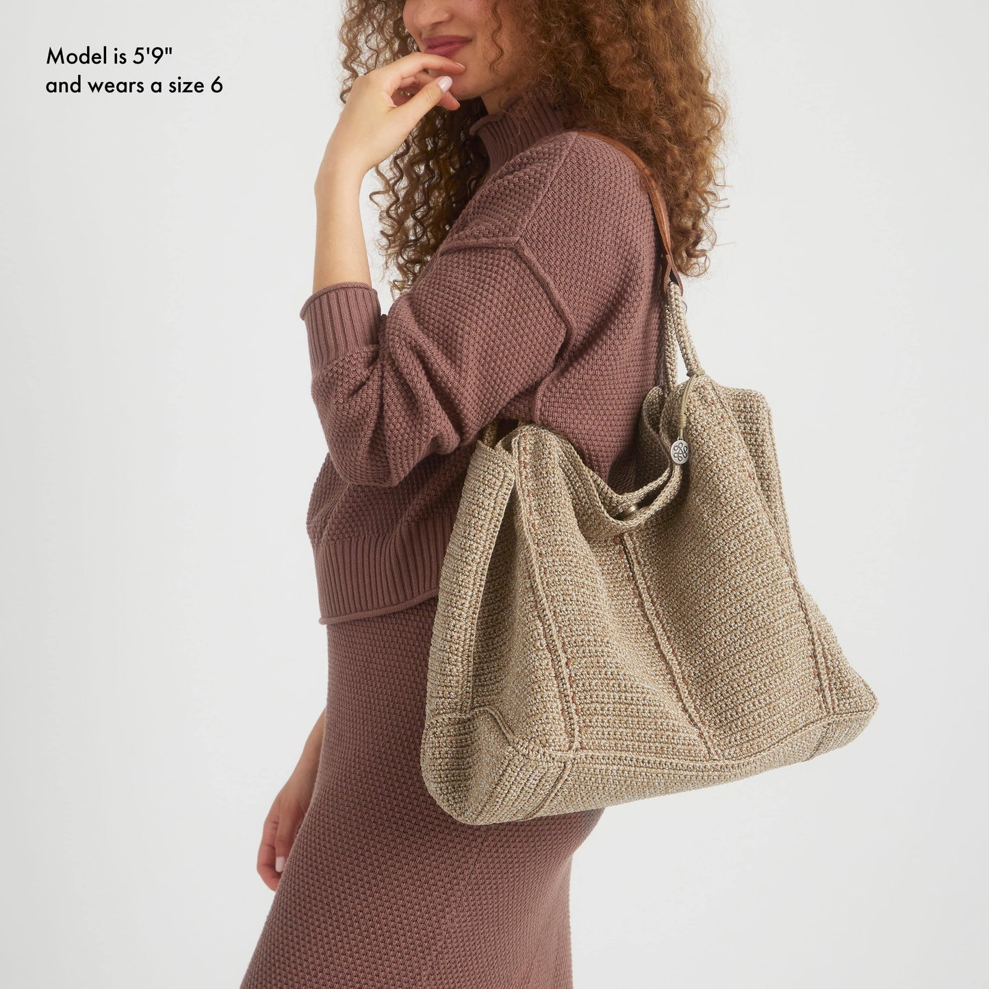 The Sak Los Feliz Slouchy Large Tote Crochet - |Bamboo Static|