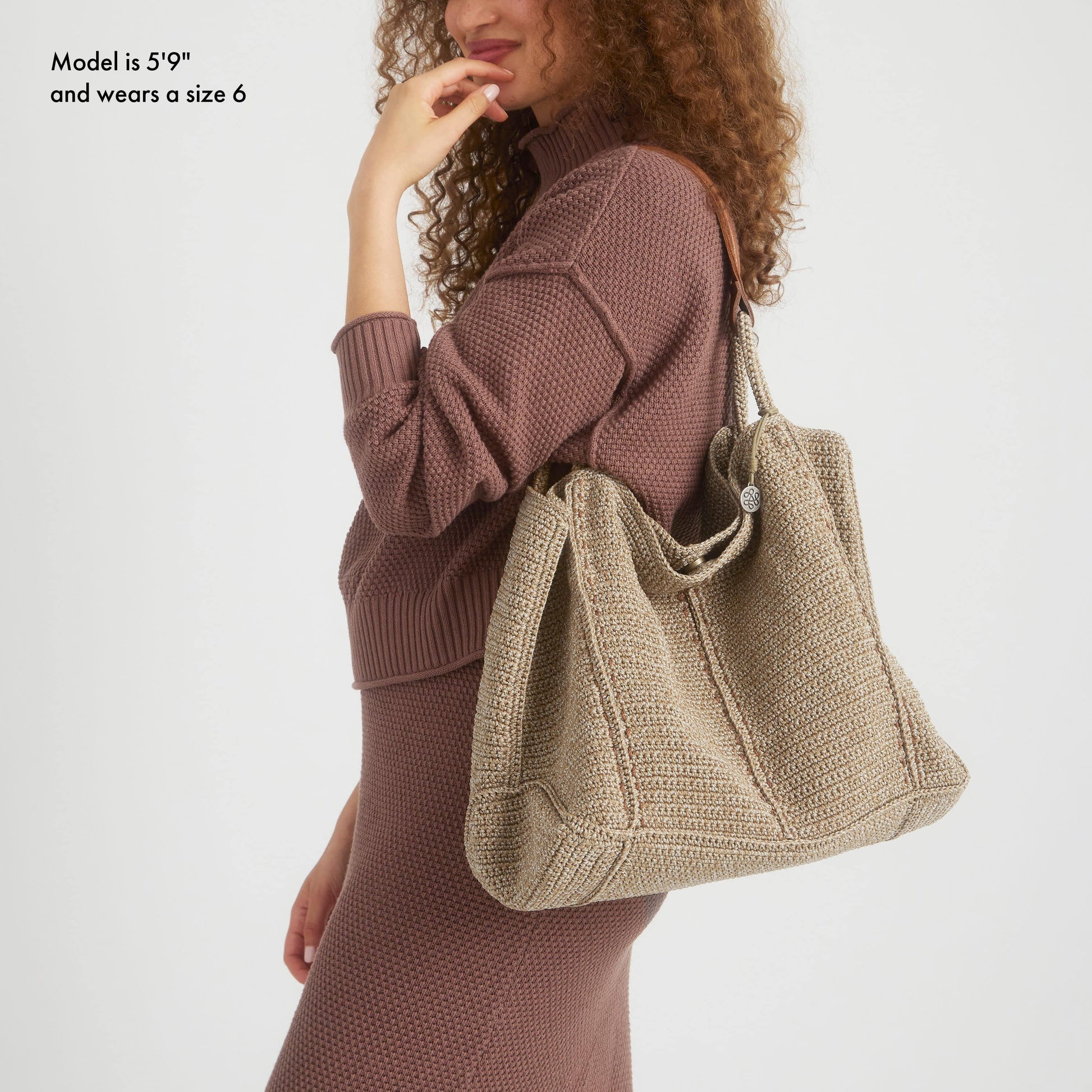 The Sak Los Feliz Slouchy Large Tote Crochet - |Bamboo Static|