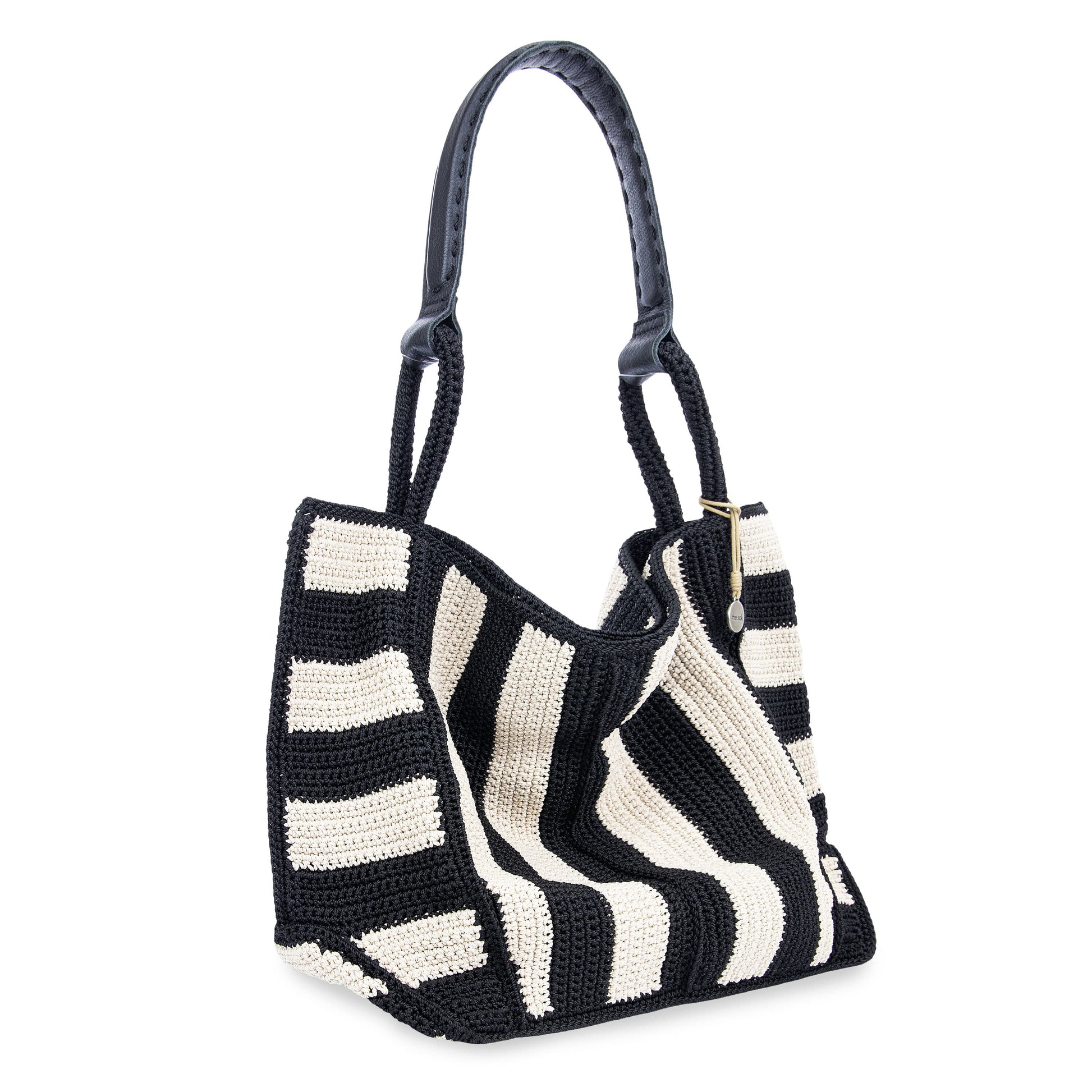 The Sak Los Feliz Slouchy Large Tote Crochet - |Black Stripe|