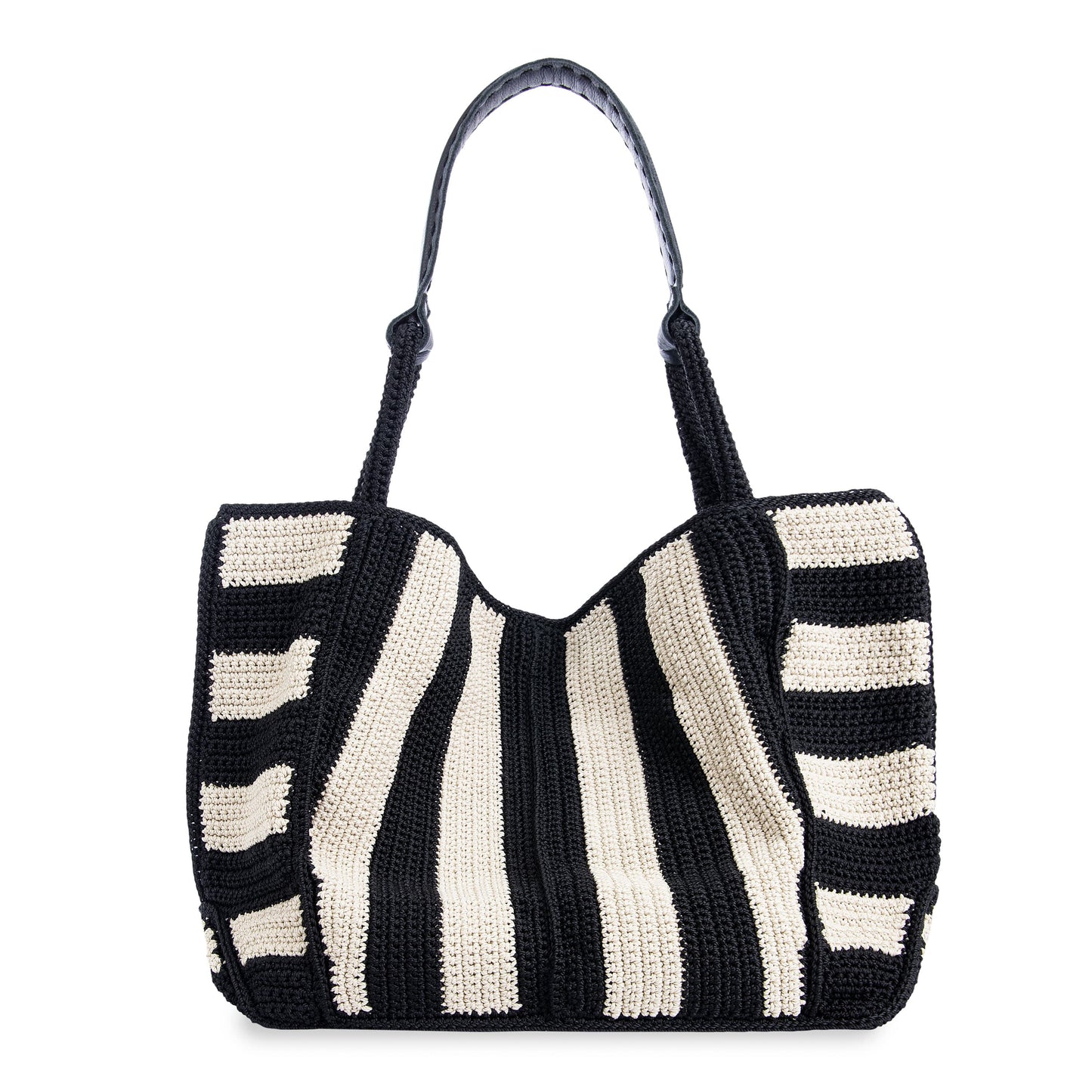The Sak Los Feliz Slouchy Large Tote Crochet - |Black Stripe|
