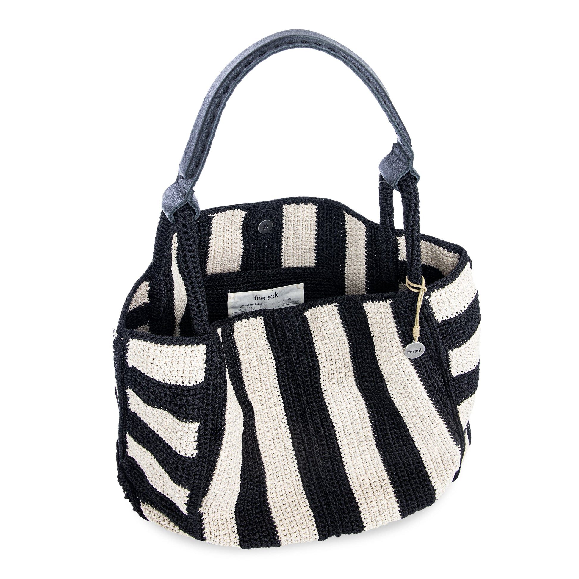 The Sak Los Feliz Slouchy Large Tote Crochet - |Black Stripe|