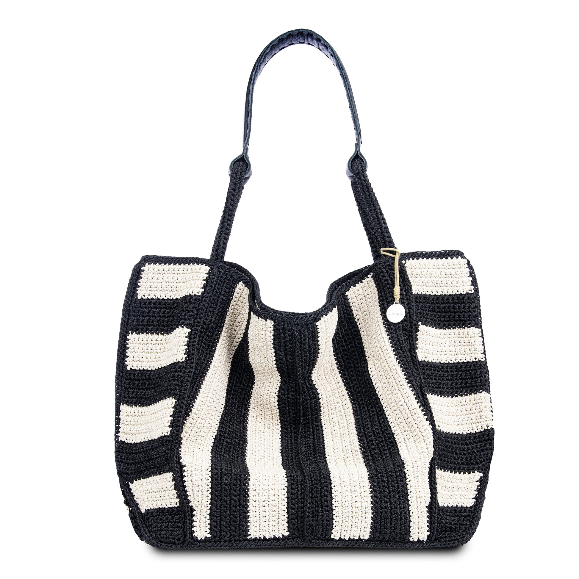 The Sak Los Feliz Slouchy Large Tote Crochet - |Black Stripe|