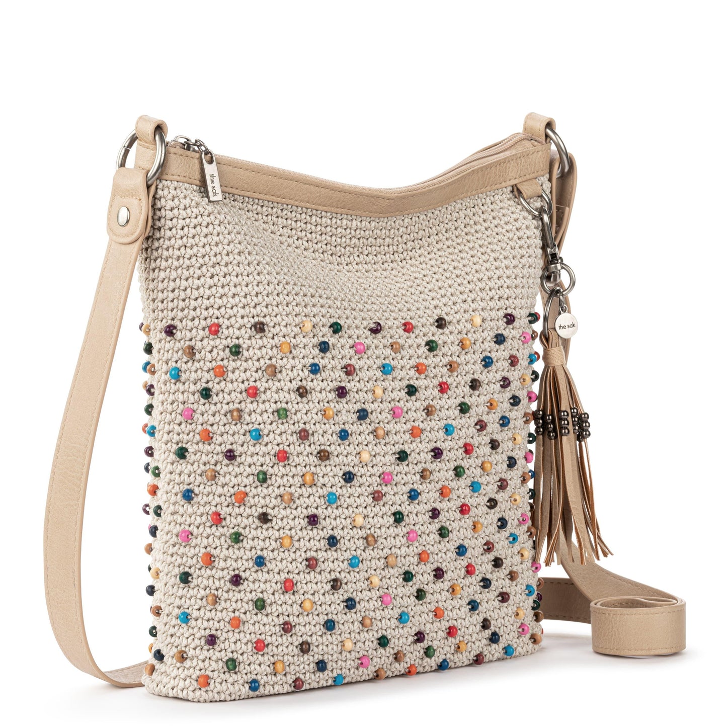 The Sak Lucia Crossbody Crochet - |Ecru Multi Beads|