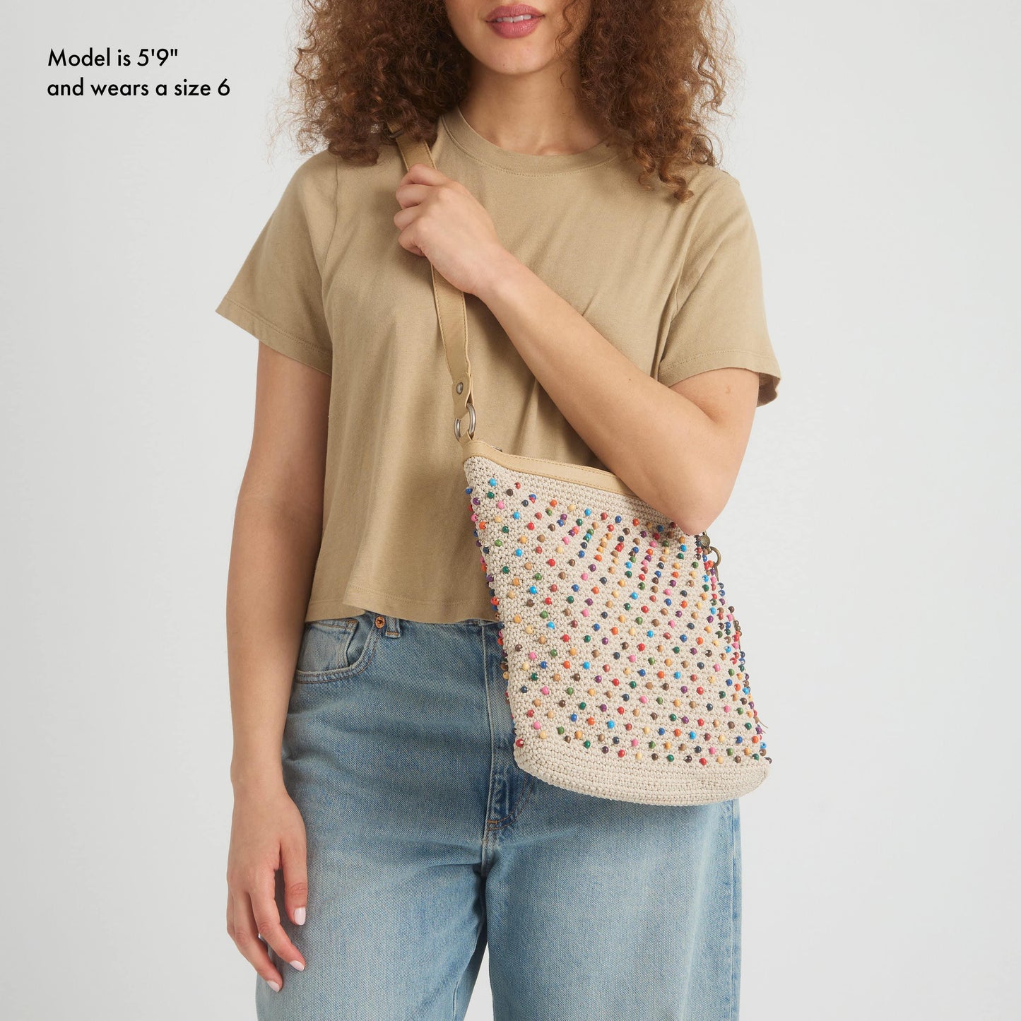The Sak Lucia Crossbody Crochet - |Ecru Multi Beads|