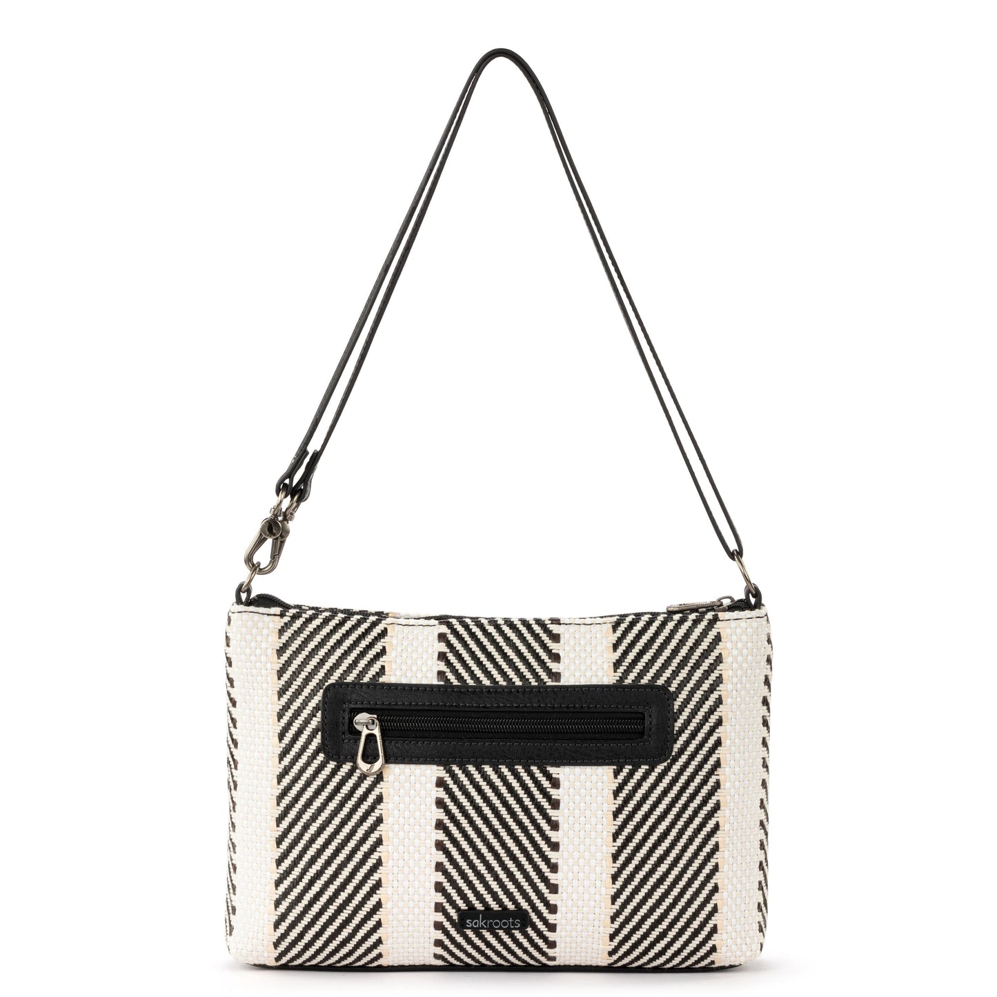 The Sak Lumi Crossbody Straw - Black and White Soulful Desert Woven