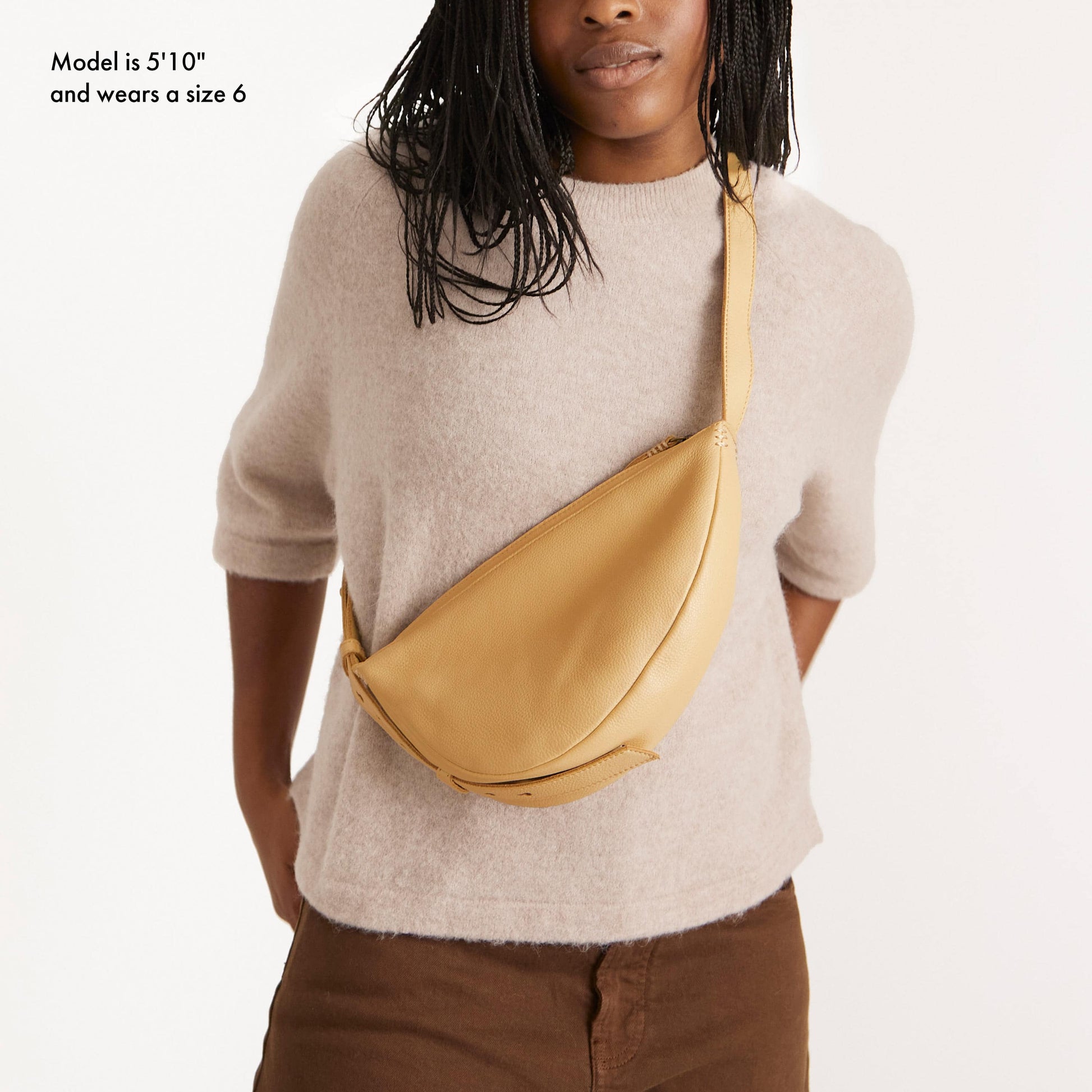 The Sak Tess Sling Bag Leather - |Buttercup|