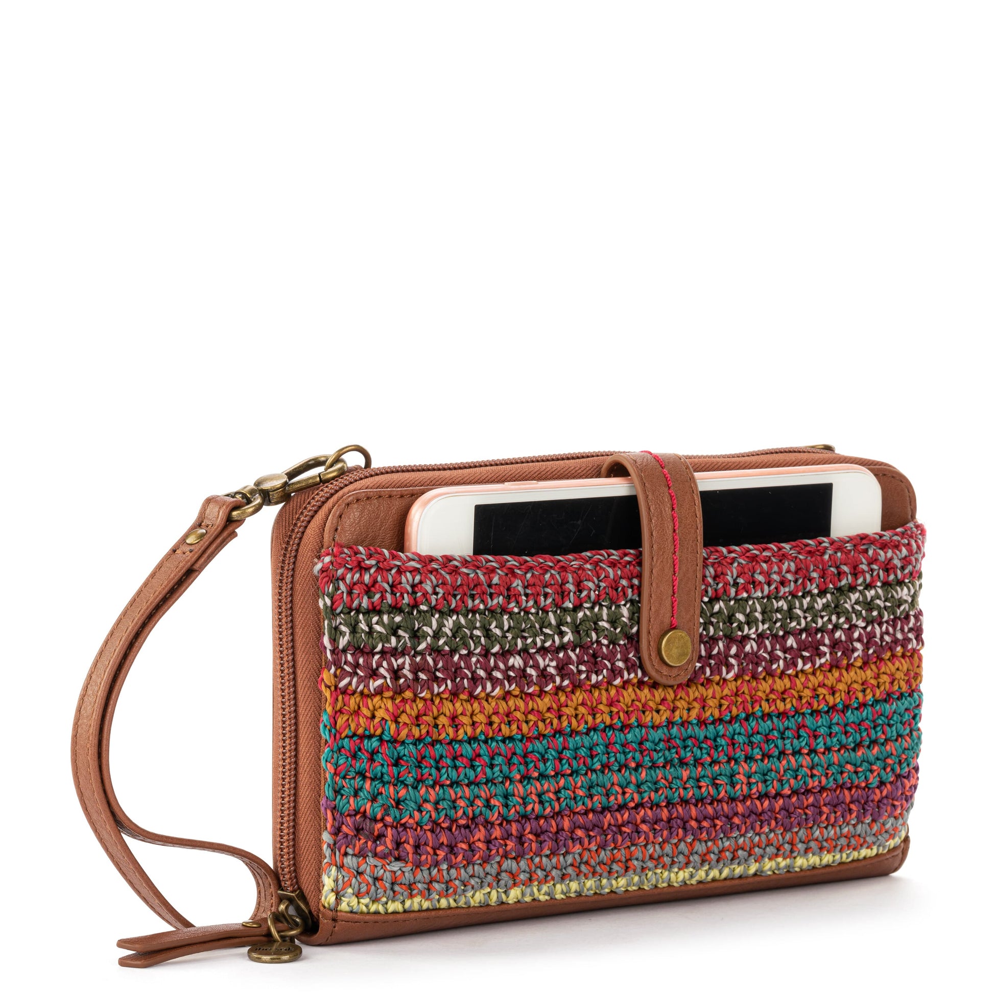 The Sak Iris Large Smartphone Crossbody Crochet - |Sunset Stripe|