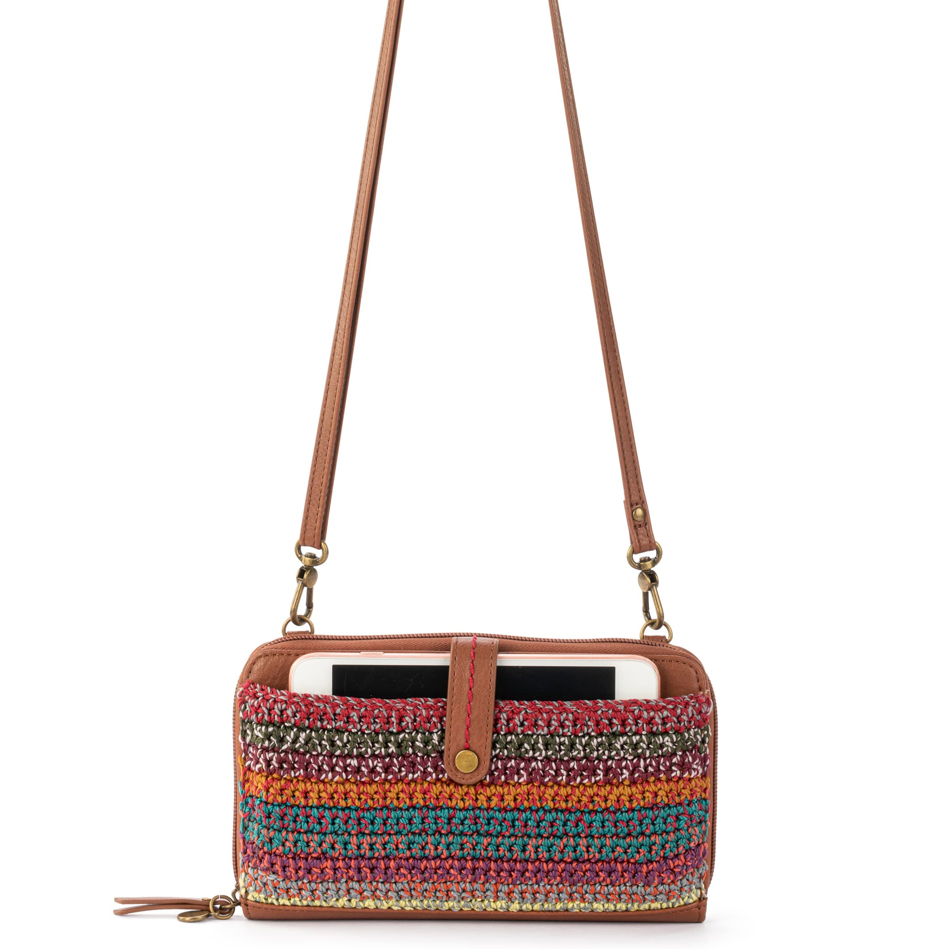 The Sak Iris Large Smartphone Crossbody Crochet - |Sunset Stripe|