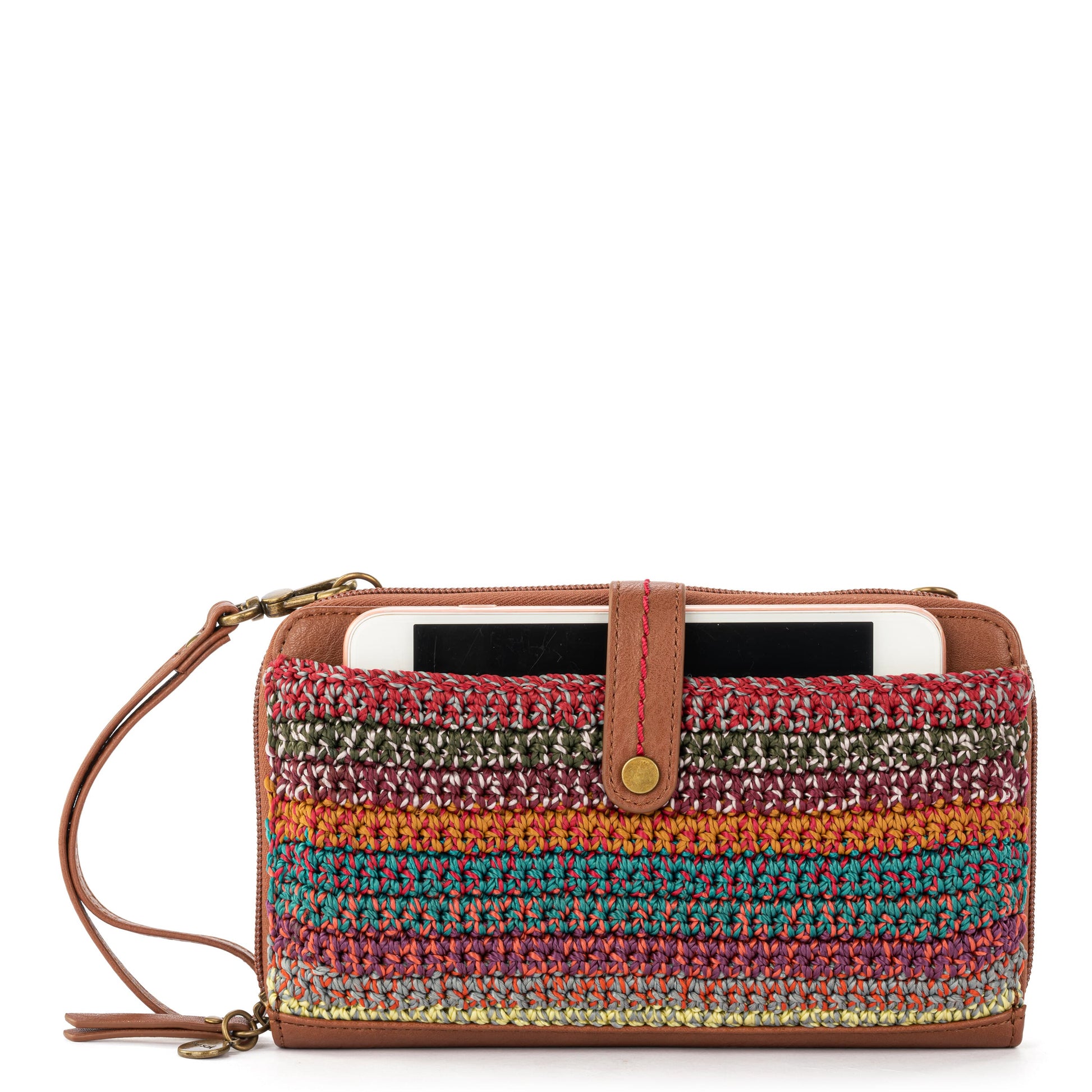 The Sak Iris Large Smartphone Crossbody Crochet - |Sunset Stripe|