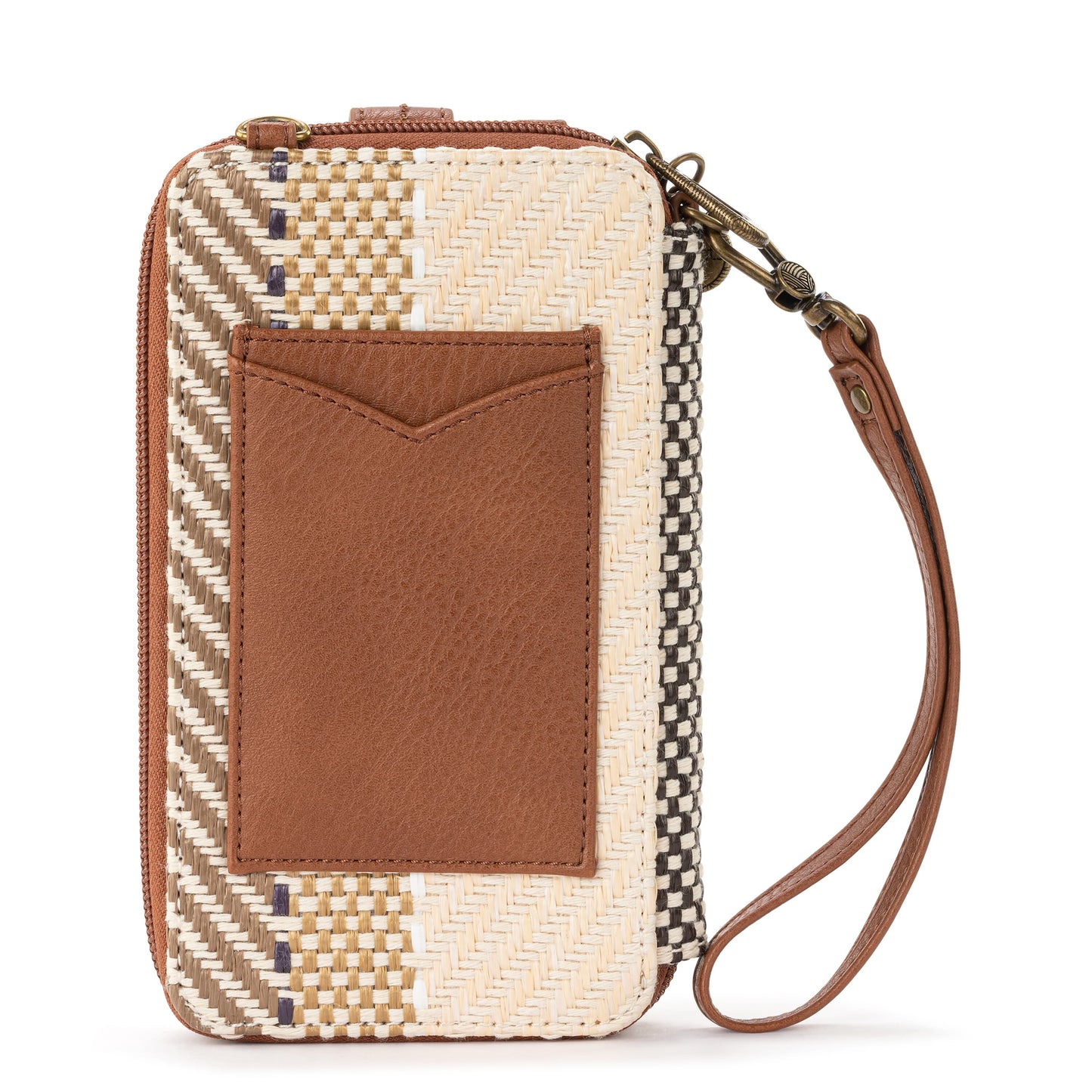Sakroots Salinas Smartphone Crossbody Straw - |Tobacco Batik World Woven|