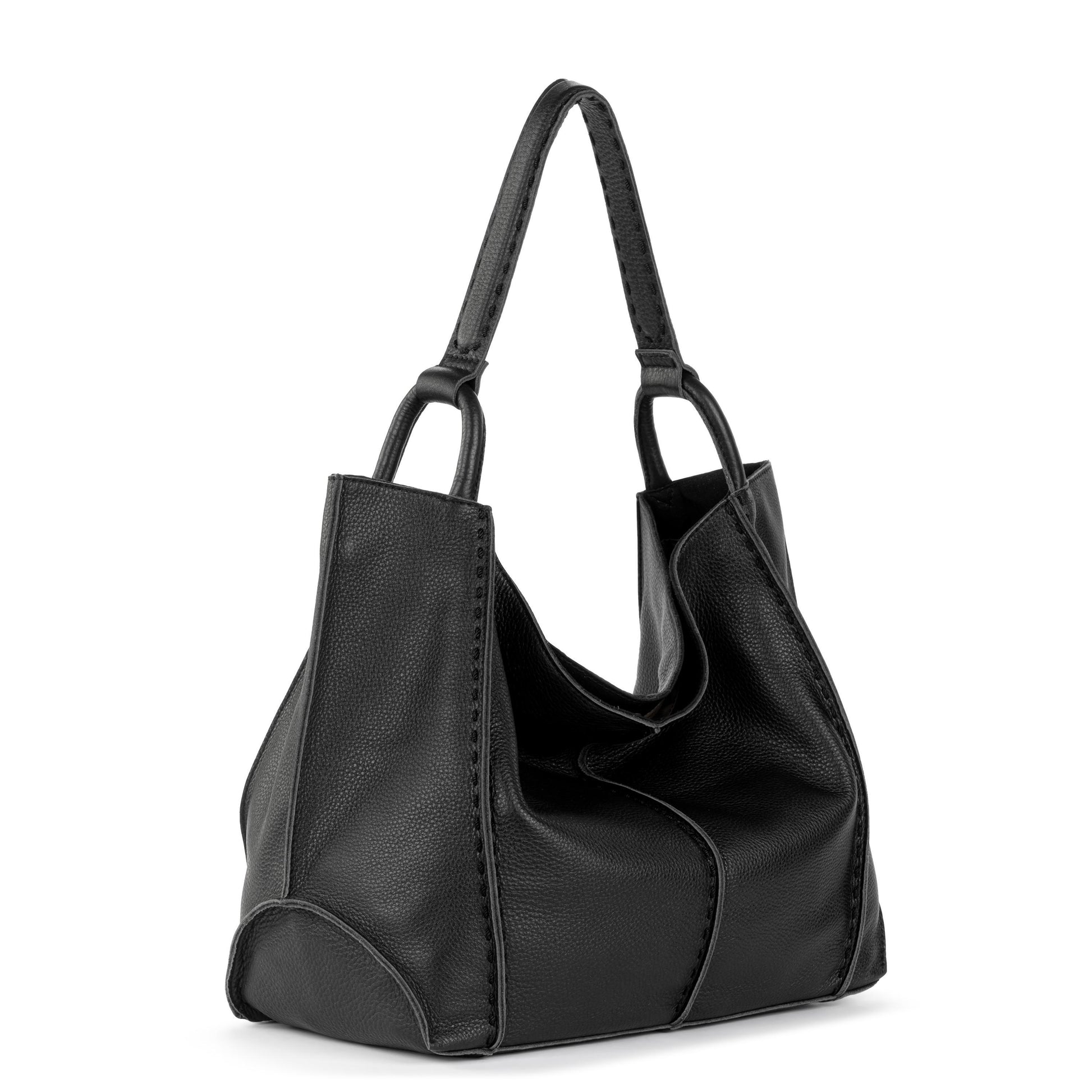 The Sak Los Feliz Slouchy Large Tote Leather - |Black Pebble|