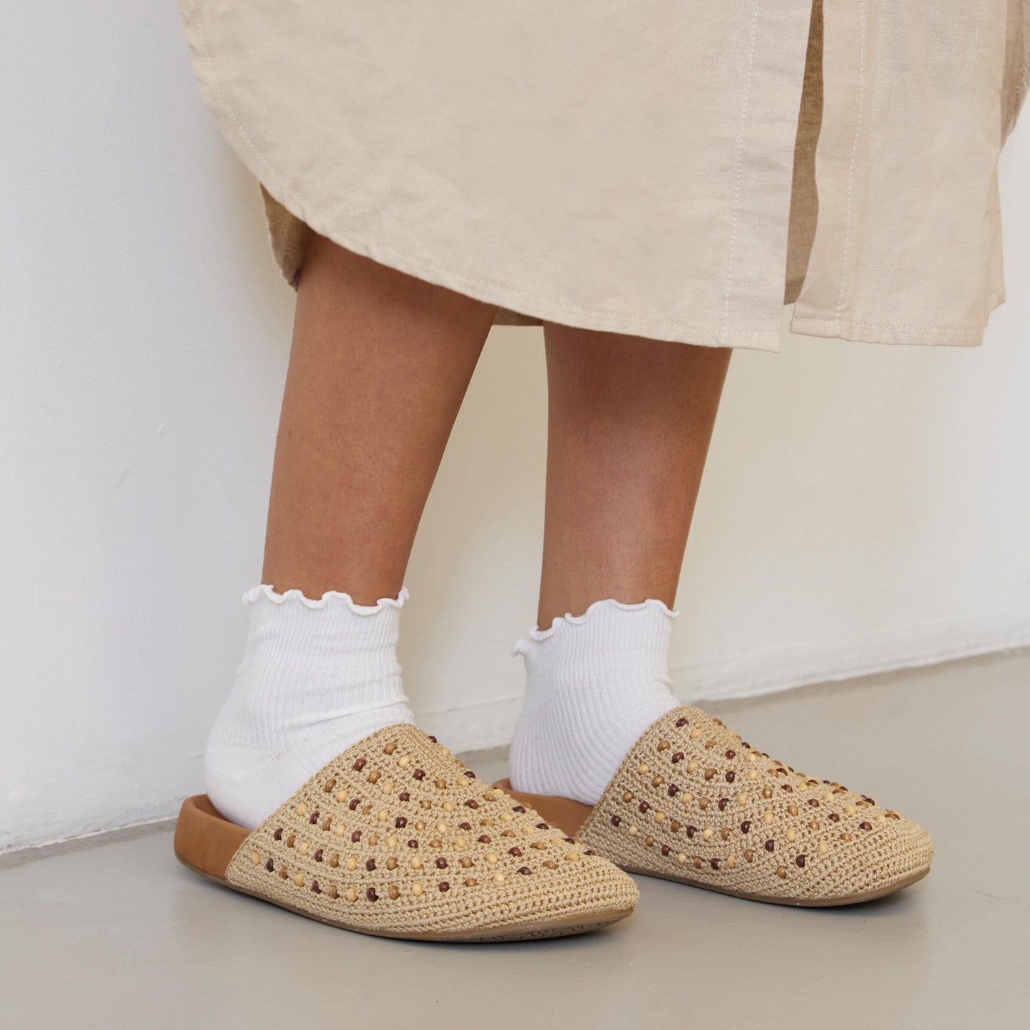 The Sak Bolinas Clog Crochet - |Bamboo Neutral Beads|