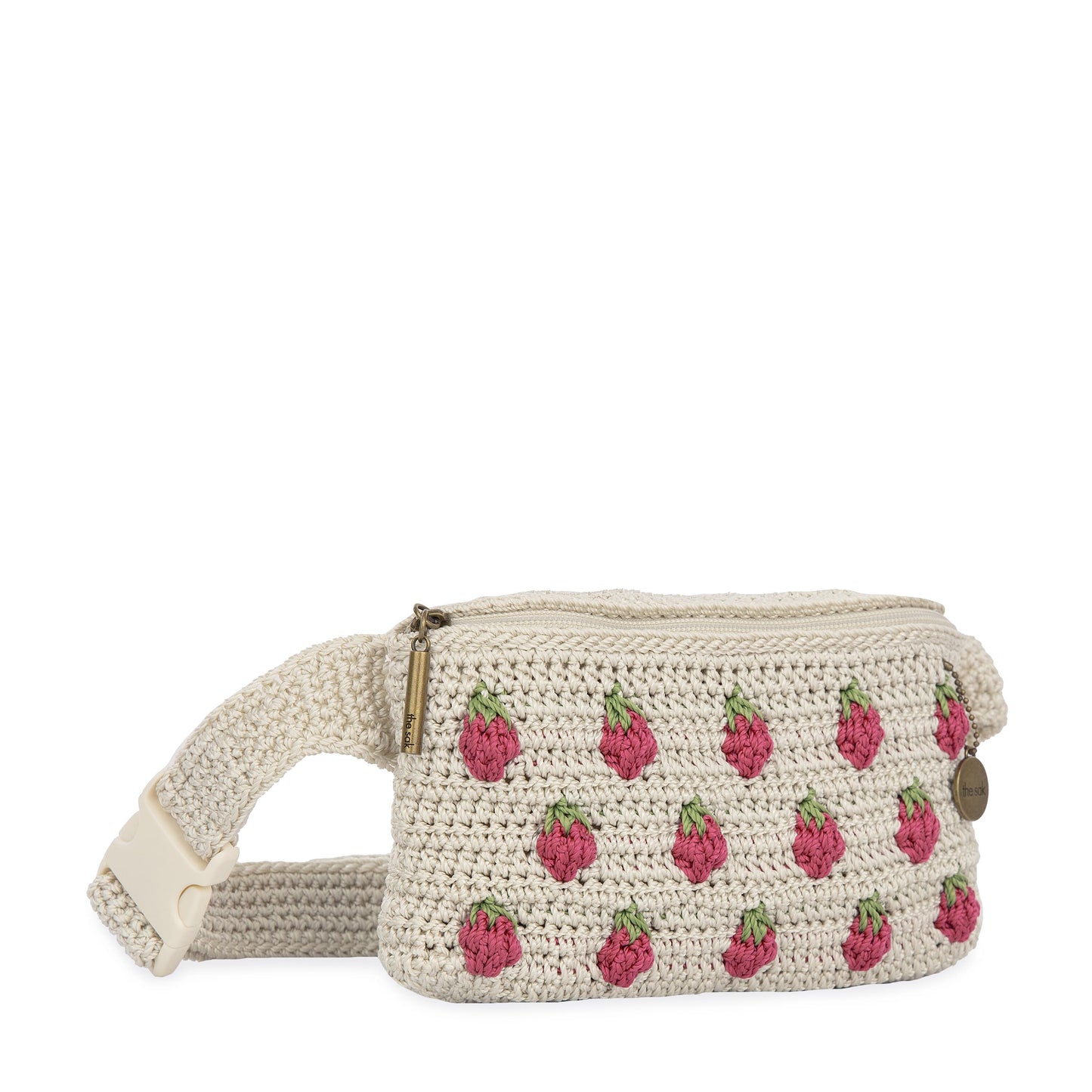 The Sak Caraway Small Belt Bag Crochet - |Natural Strawberries|