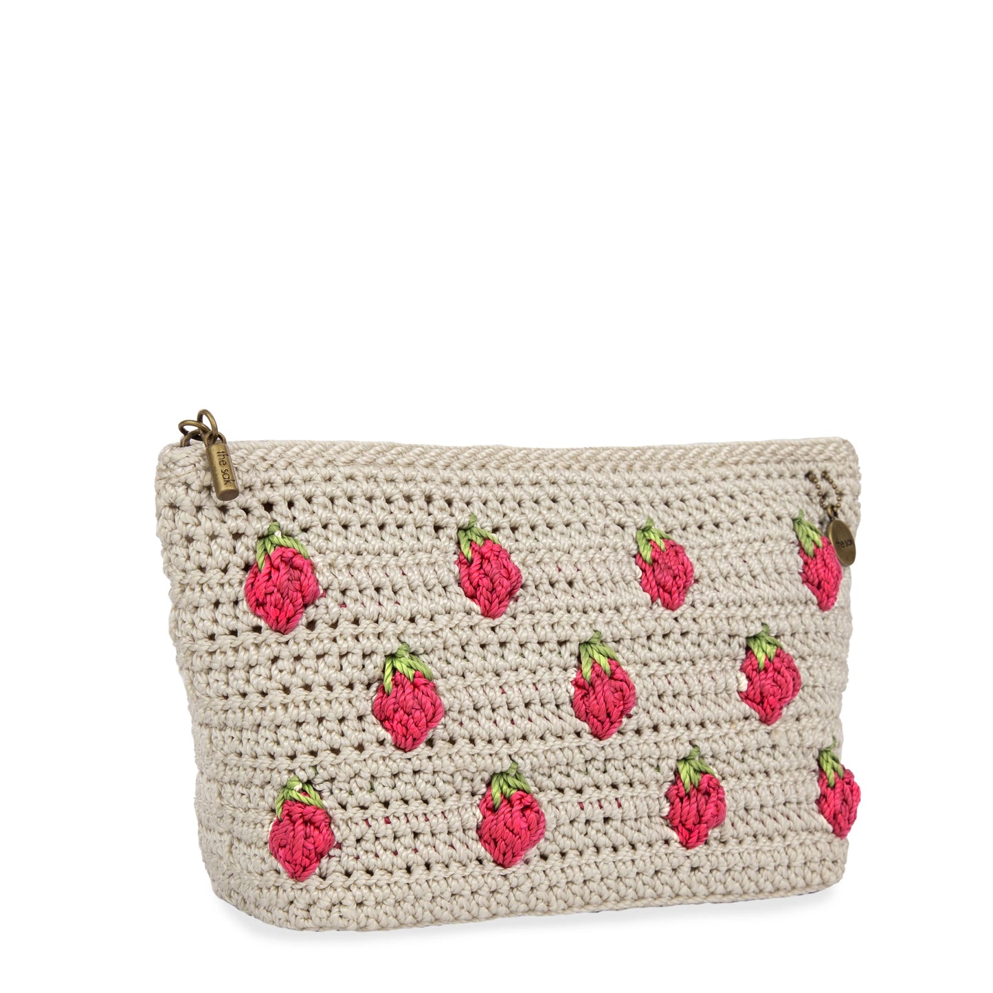 The Sak Essential Medium Pouch Crochet - |Natural Strawberries|