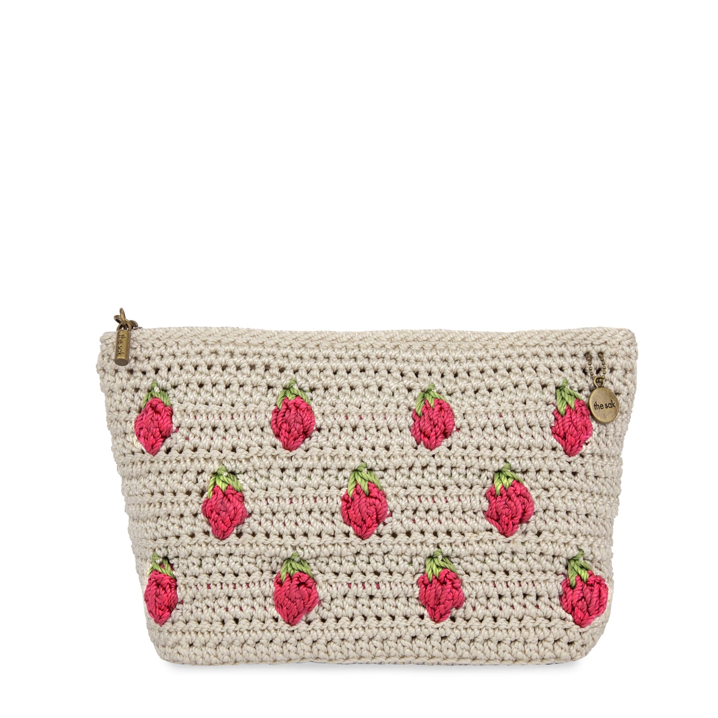 The Sak Essential Medium Pouch Crochet - |Natural Strawberries|