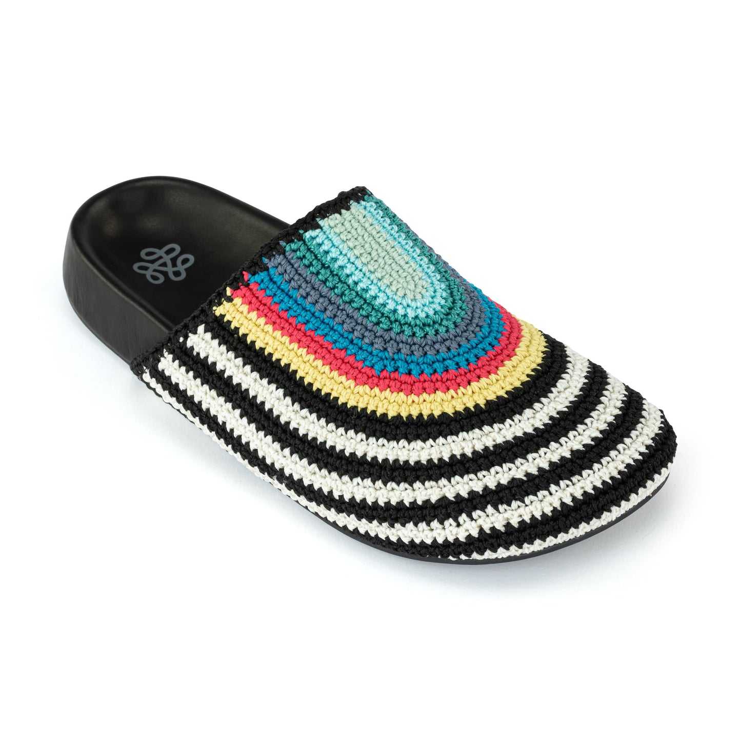 The Sak Bolinas Clog Crochet - |Black and White Rainbow Stripe|