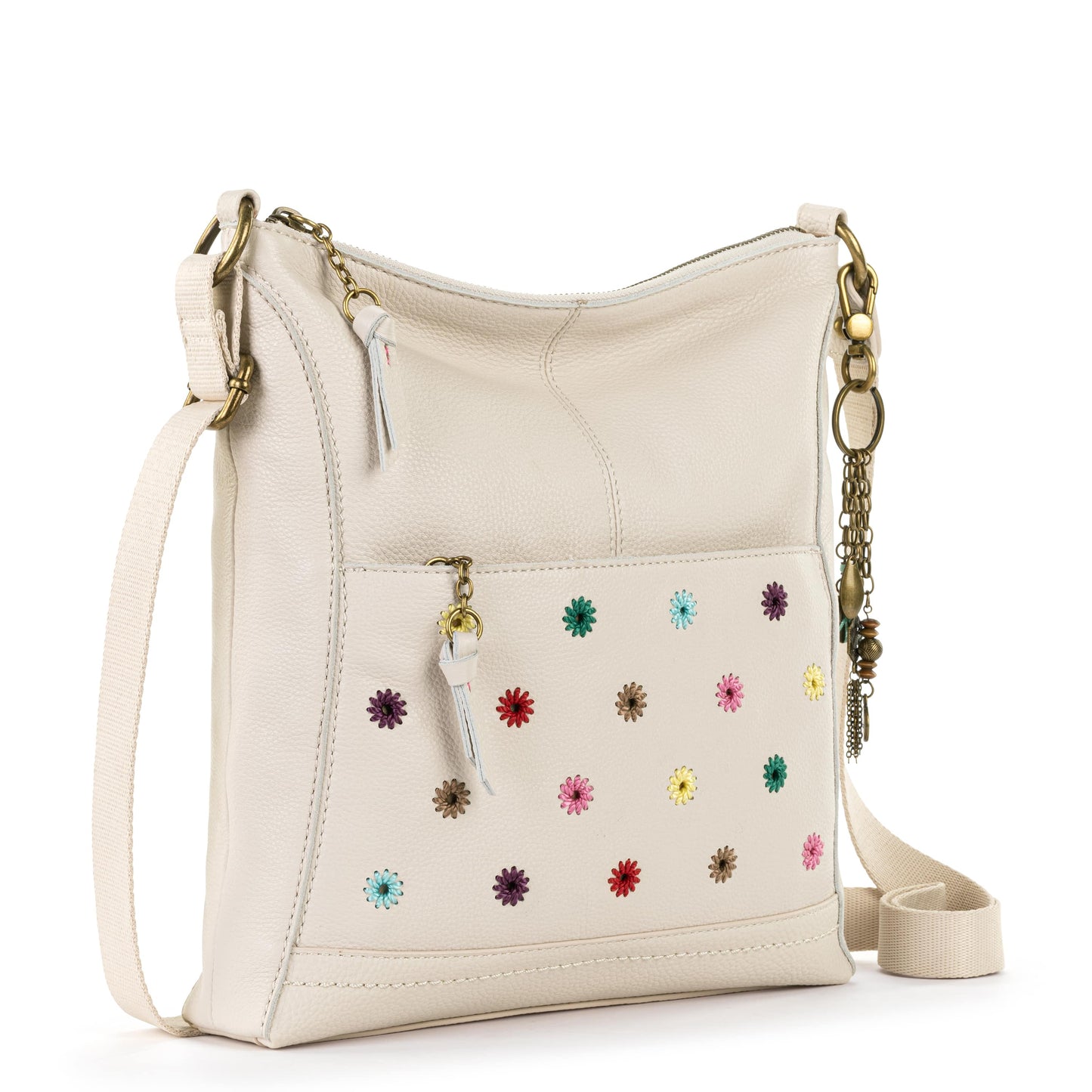 The Sak Lucia Crossbody Leather - |Stone Multi Eyelet|