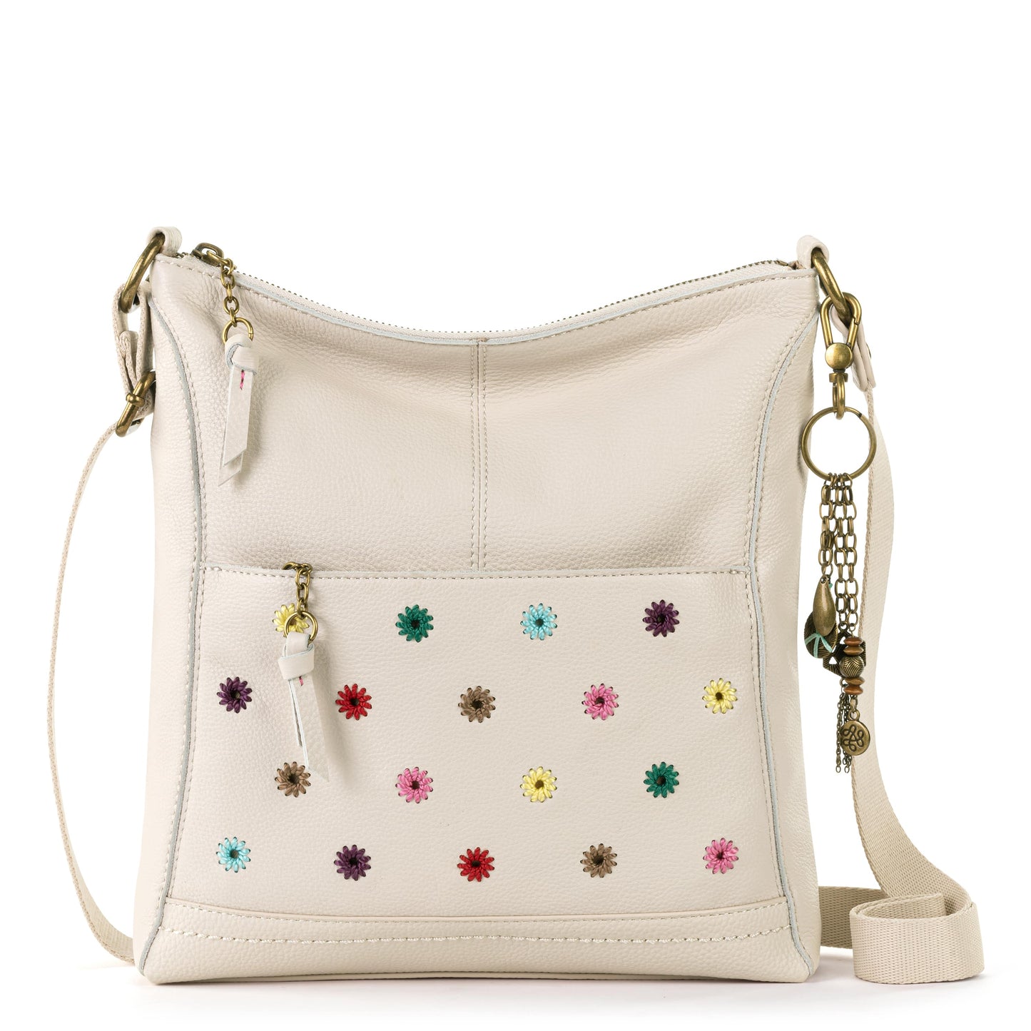 The Sak Lucia Crossbody Leather - |Stone Multi Eyelet|