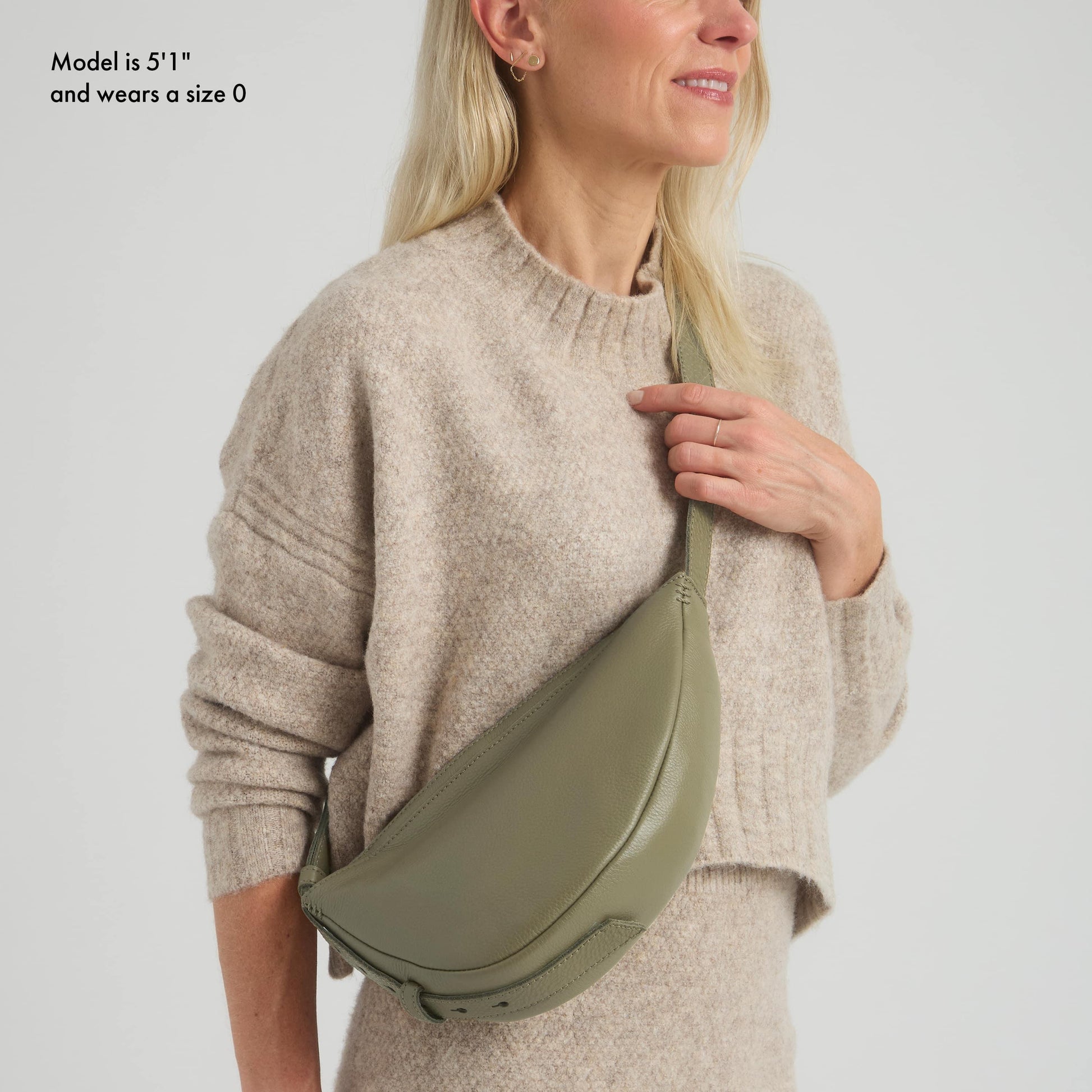The Sak Tess Sling Bag Leather - |Loden|