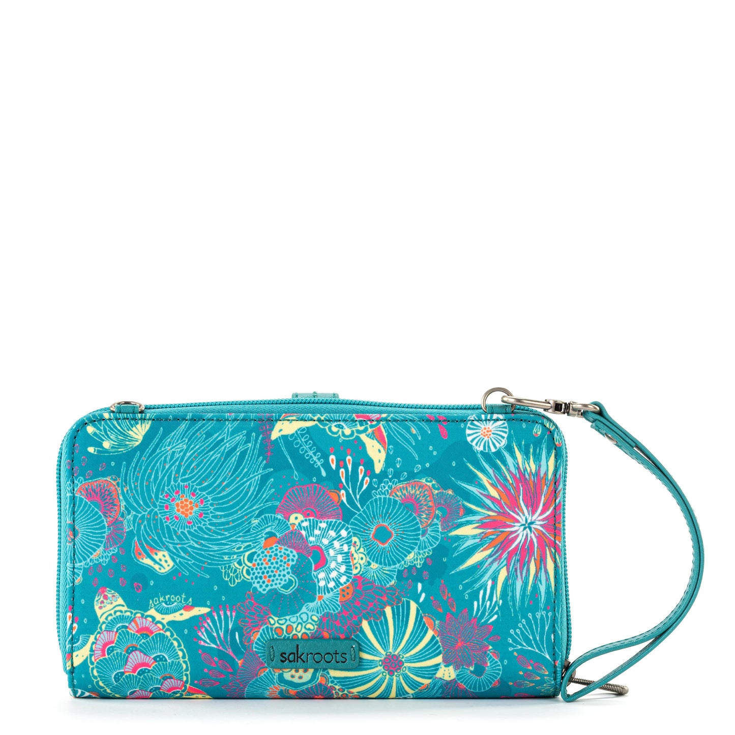 Sakroots Large Smartphone Crossbody EcoTwill - |Deep Teal Seascape|
