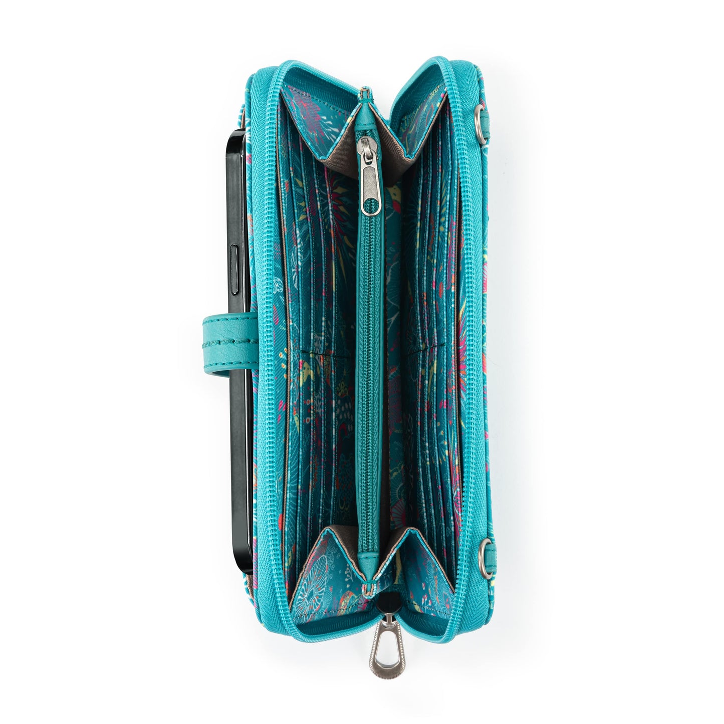 Sakroots Large Smartphone Crossbody EcoTwill - |Deep Teal Seascape|