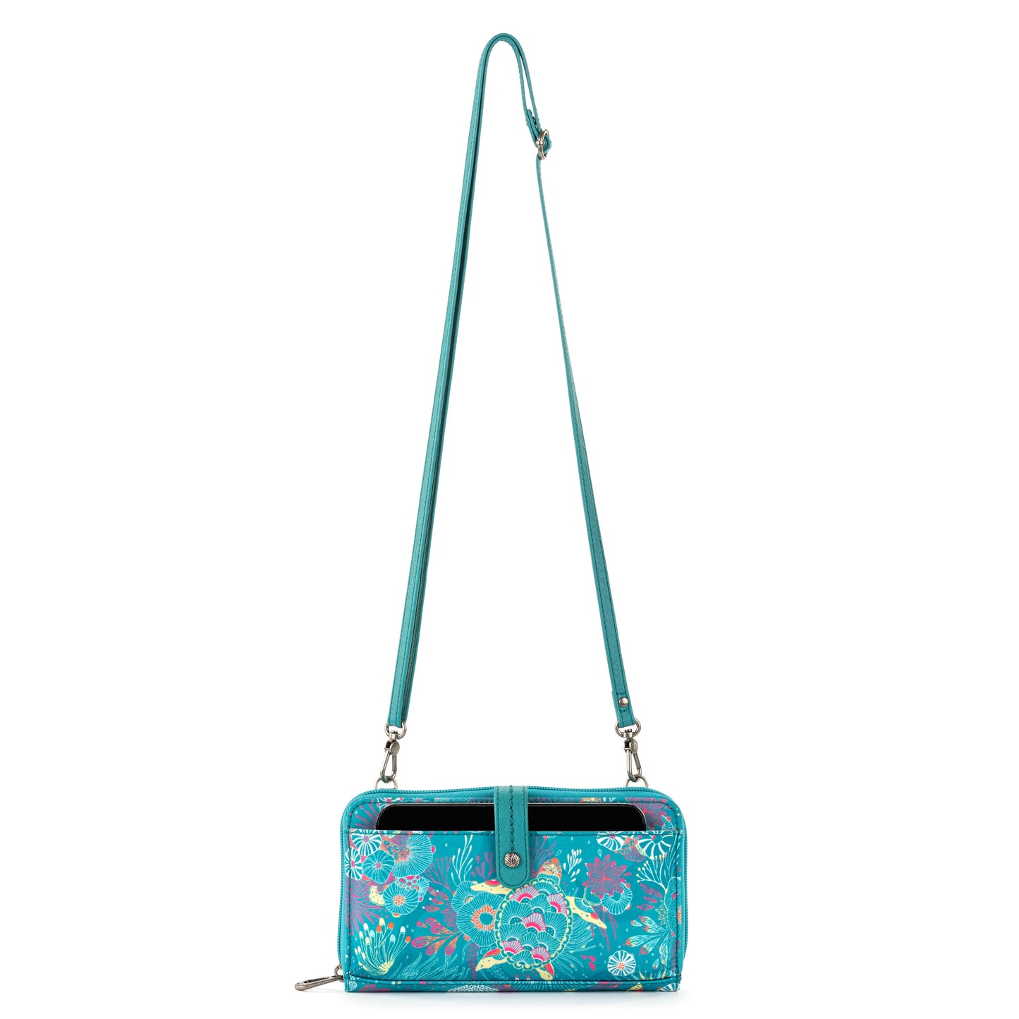 Sakroots Large Smartphone Crossbody EcoTwill - |Deep Teal Seascape|