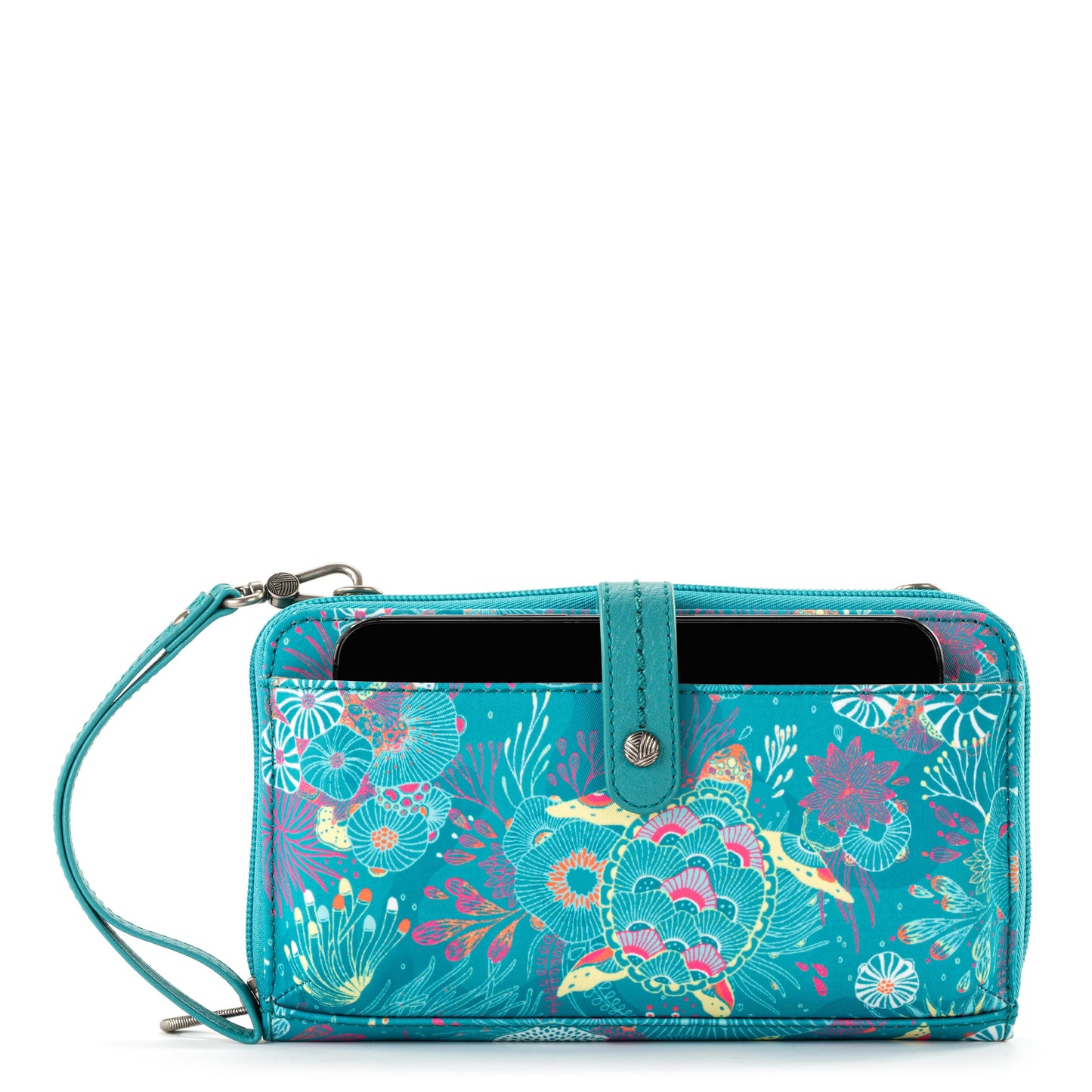Sakroots Large Smartphone Crossbody EcoTwill - |Deep Teal Seascape|