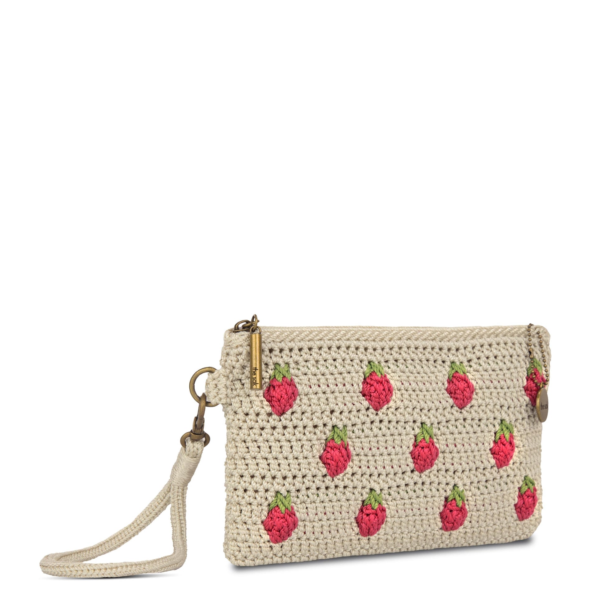 The Sak Vita Wristlet Crochet - |Natural Strawberries|