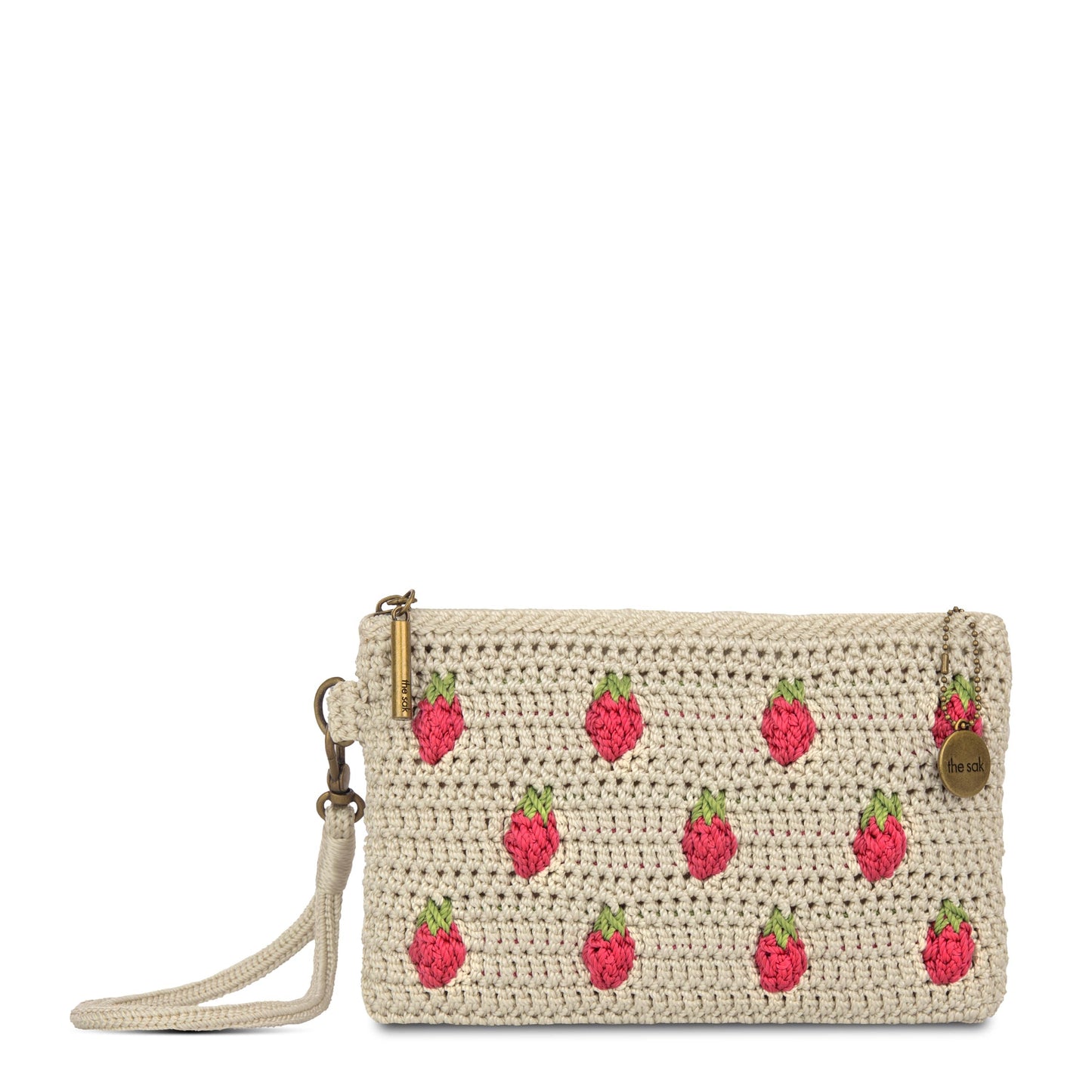 The Sak Vita Wristlet Crochet - |Natural Strawberries|
