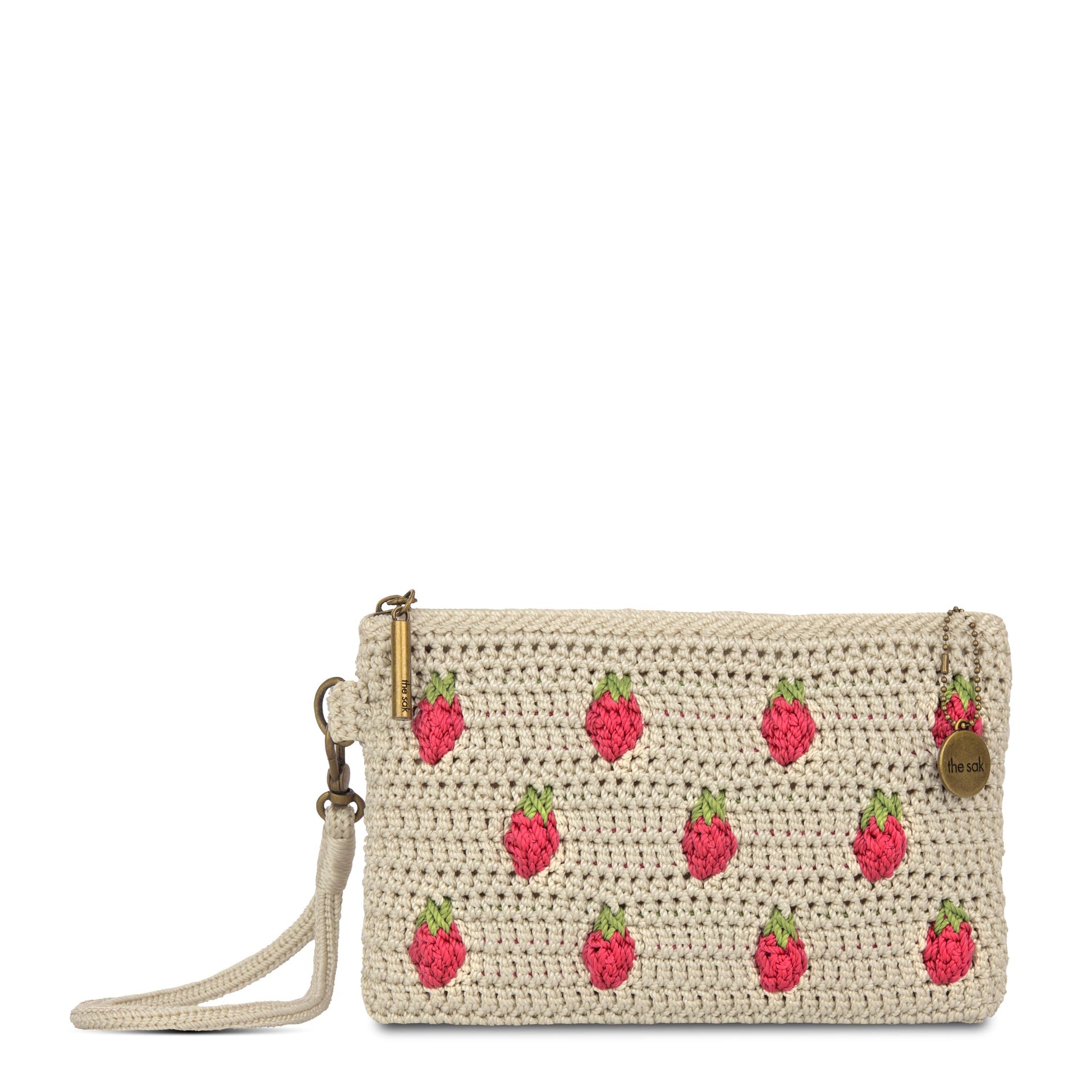 The Sak Vita Wristlet Crochet - |Natural Strawberries|