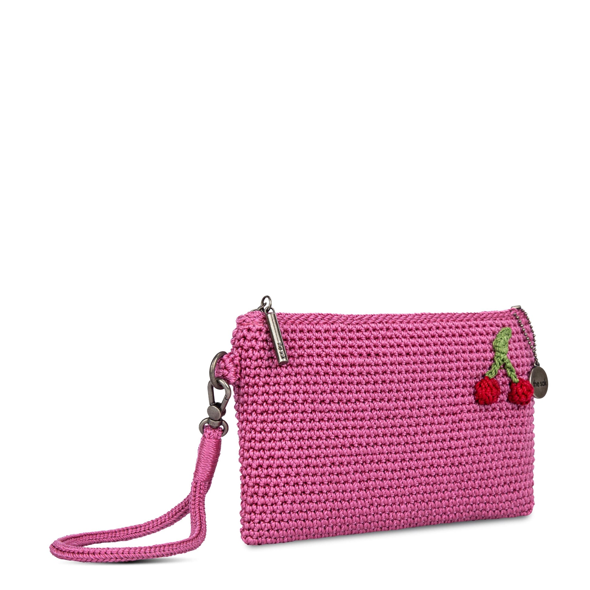 The Sak Vita Wristlet Crochet - |Pink Cherries|