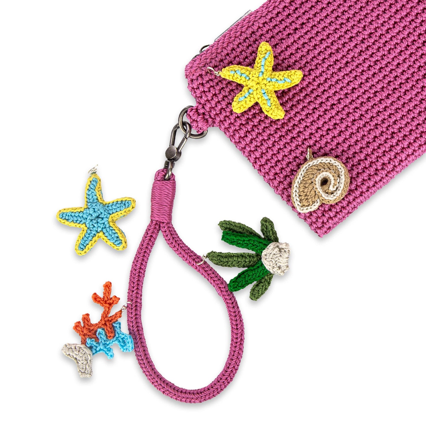 The Sak Vita Wristlet Crochet - |Pink Cherries|