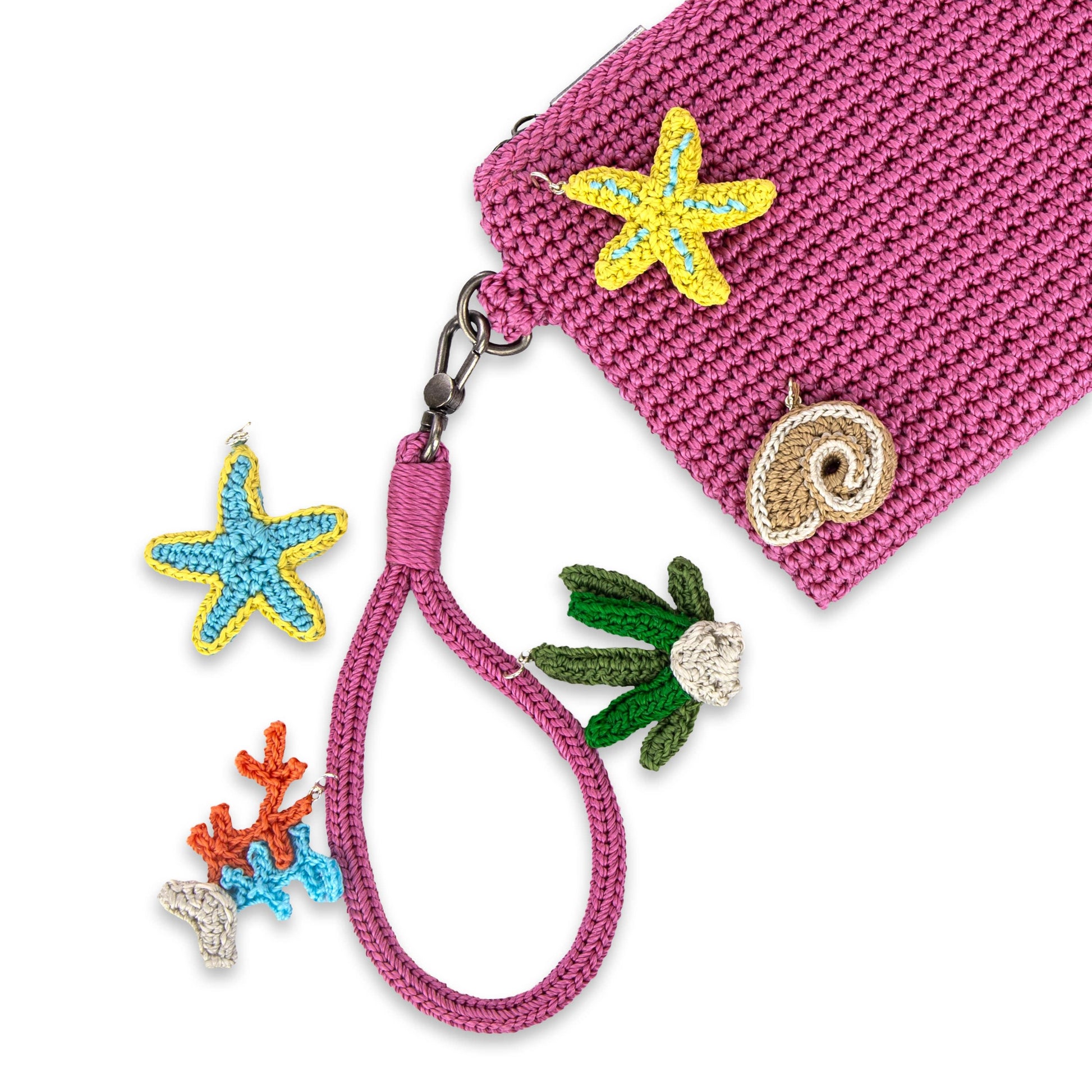 The Sak Vita Wristlet Crochet - |Pink Cherries|