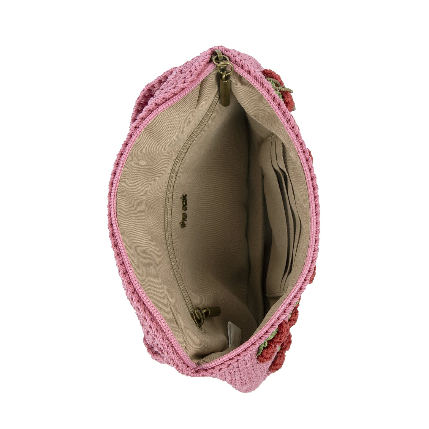 The Sak Caraway Small Belt Bag Crochet - |Pink Cherries|
