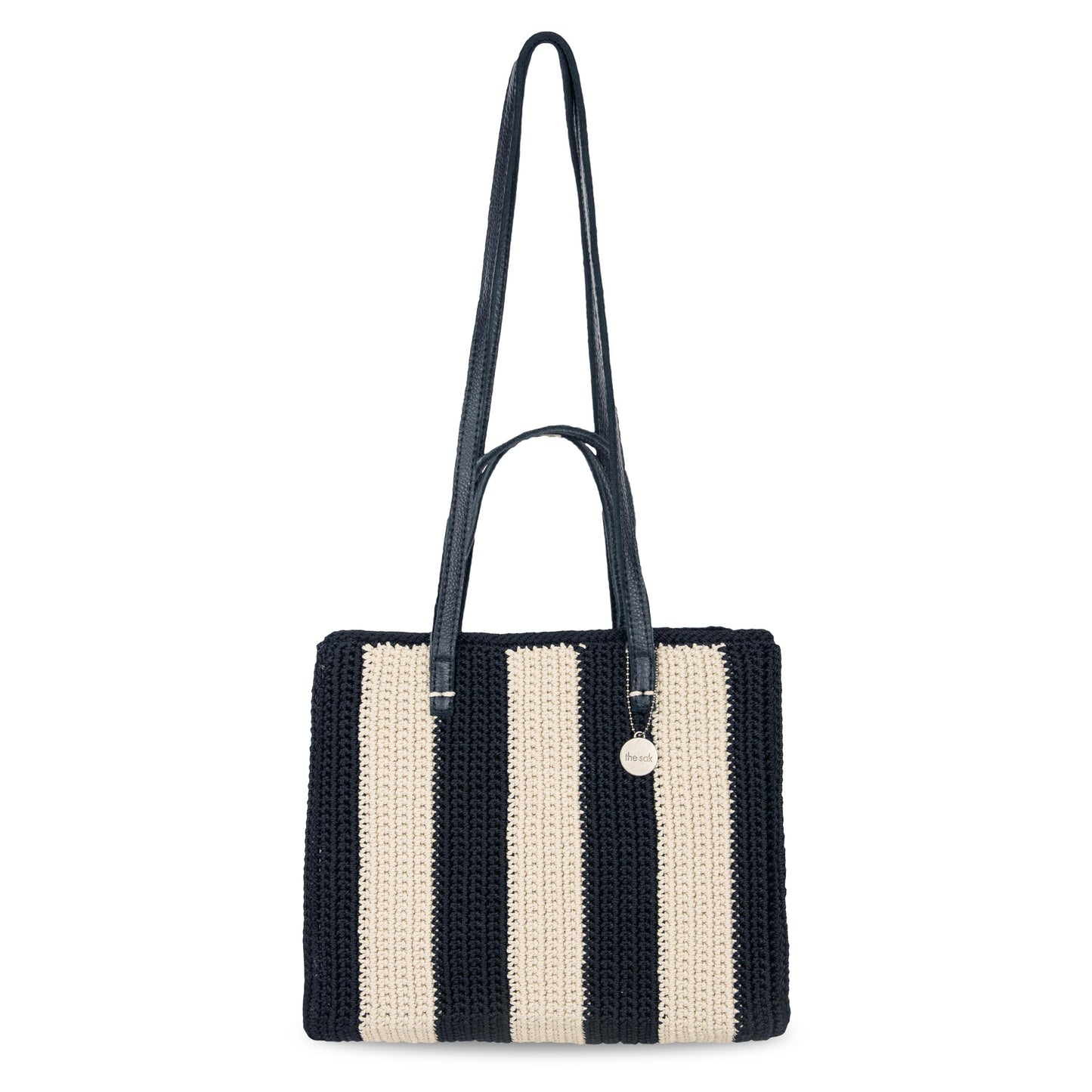 The Sak Sable Boxy Tote Crochet - |Black Stripe|