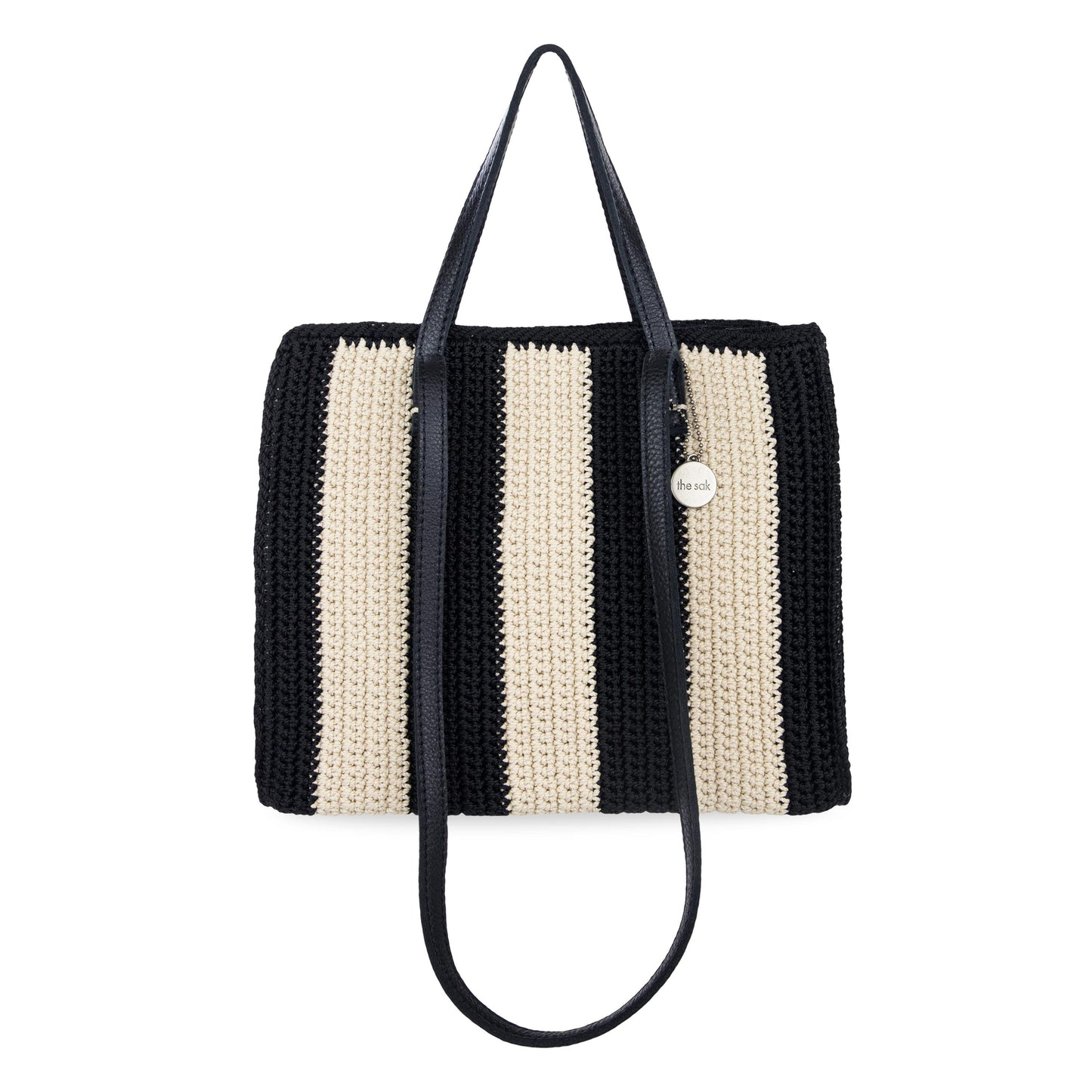The Sak Sable Boxy Tote Crochet - |Black Stripe|