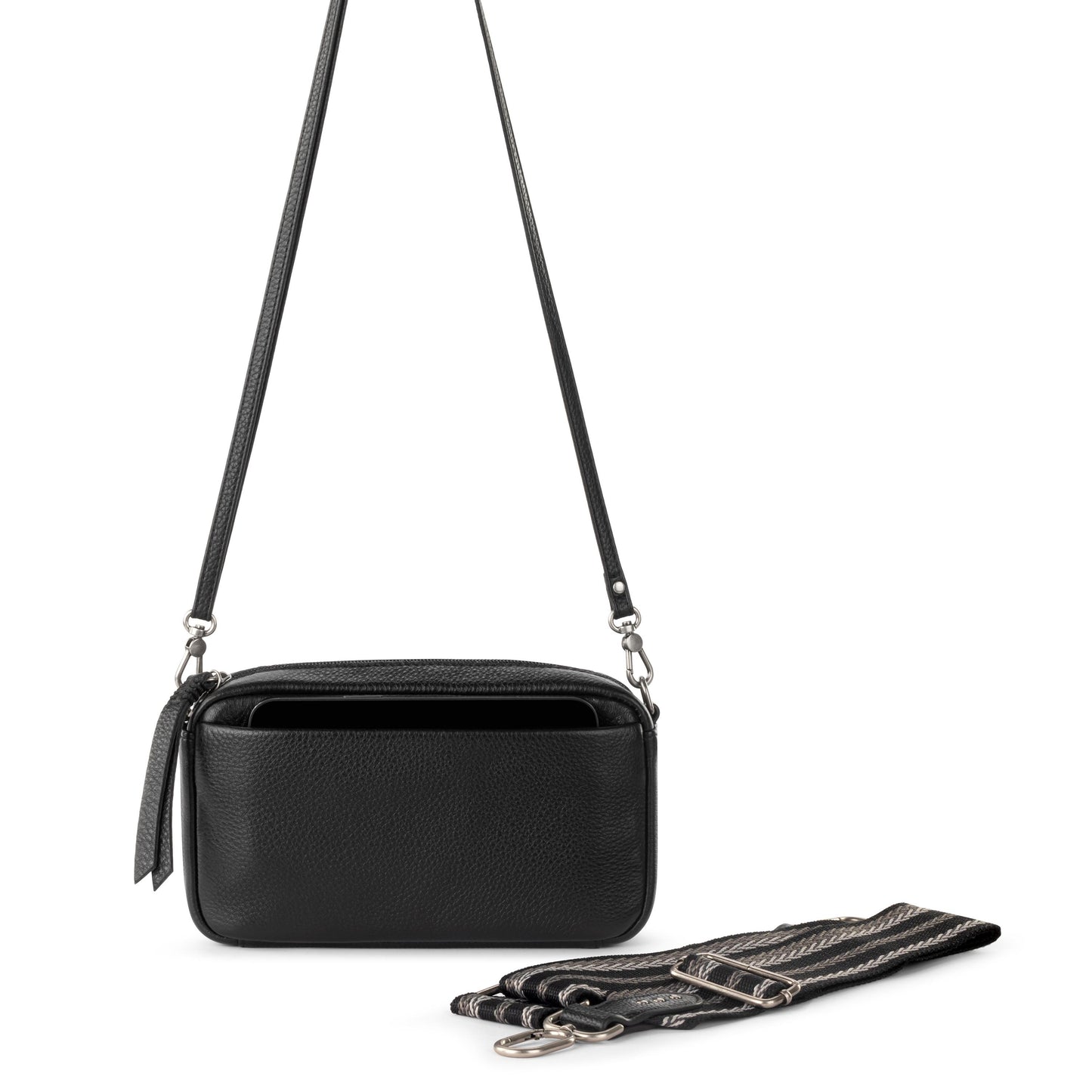 The Sak Cora Smartphone Crossbody Leather - |Black|