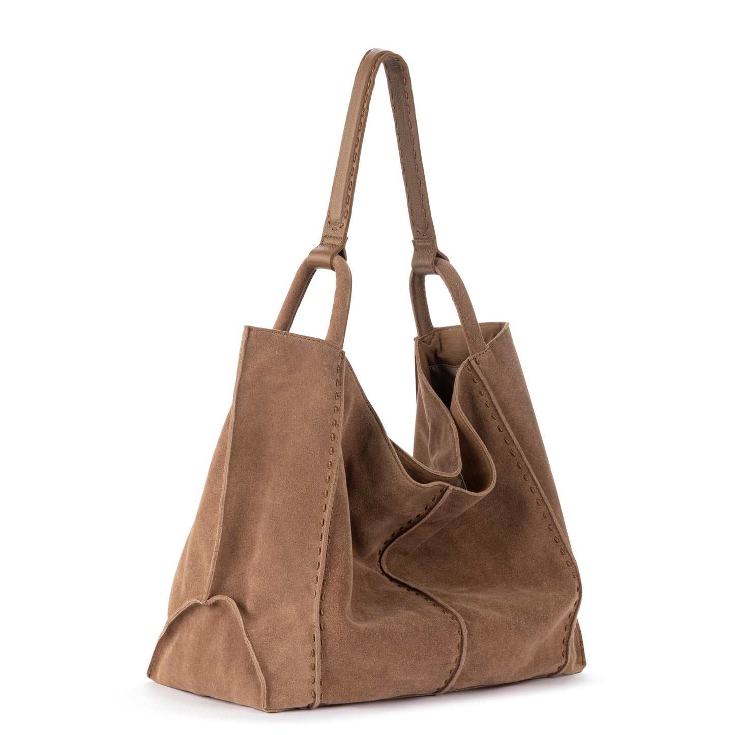 The Sak Los Feliz Slouchy Large Tote Leather - |Tobacco Suede|