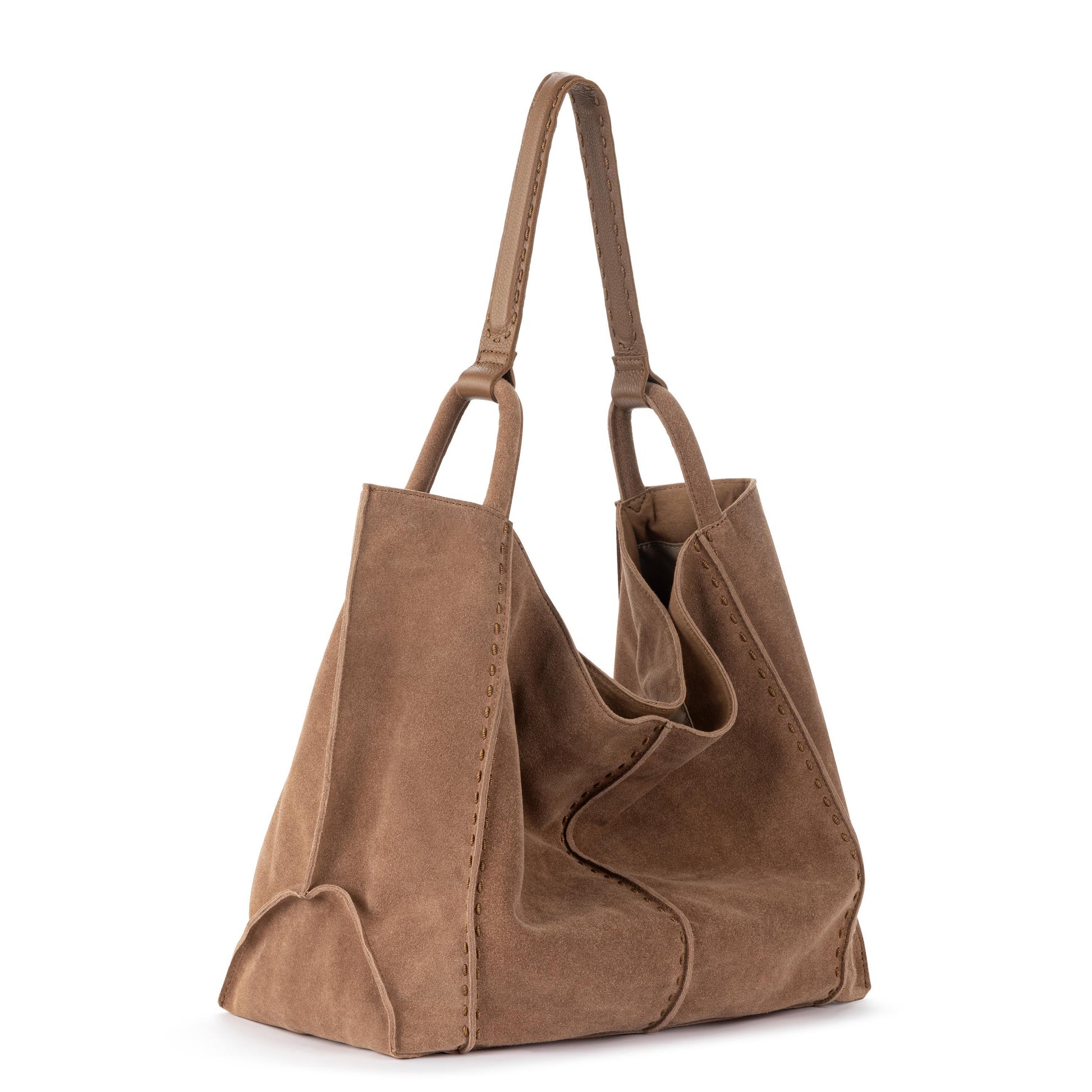 The Sak Los Feliz Slouchy Large Tote Leather - |Tobacco Suede|