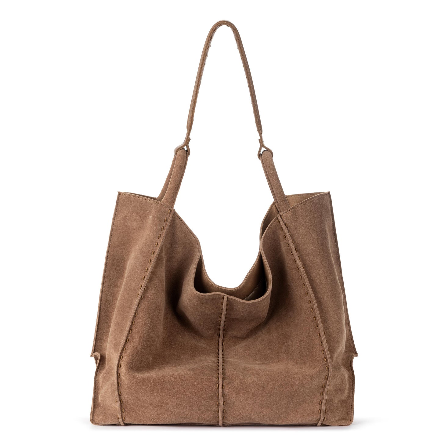 The Sak Los Feliz Slouchy Large Tote Leather - |Tobacco Suede|