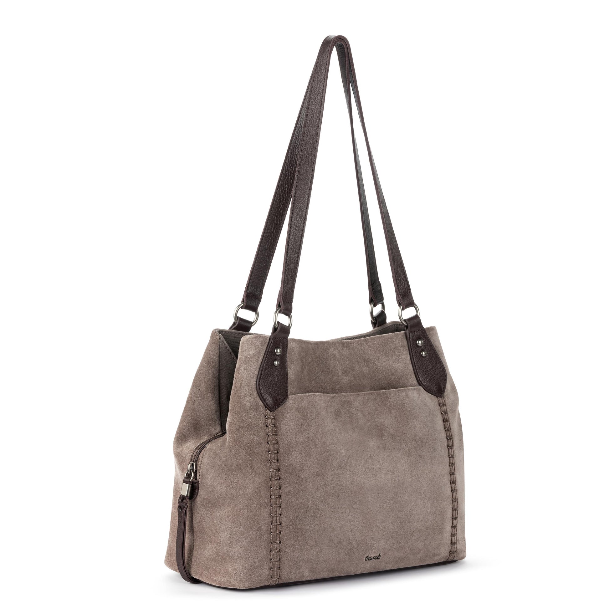 The Sak Melrose Satchel Leather - Mushroom Suede