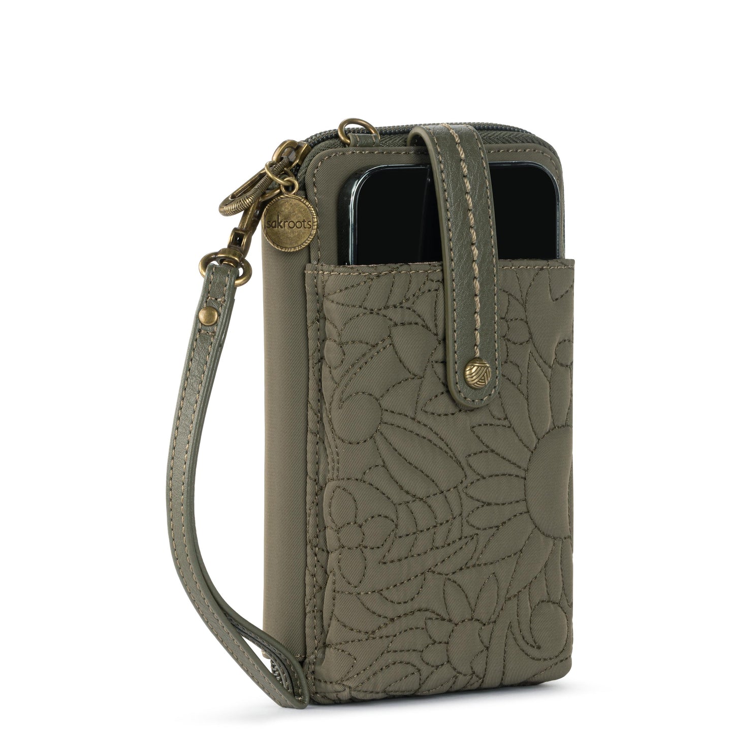 Sakroots Salinas Smartphone Crossbody EcoTwill - |Olive Spirit Desert Quilted|