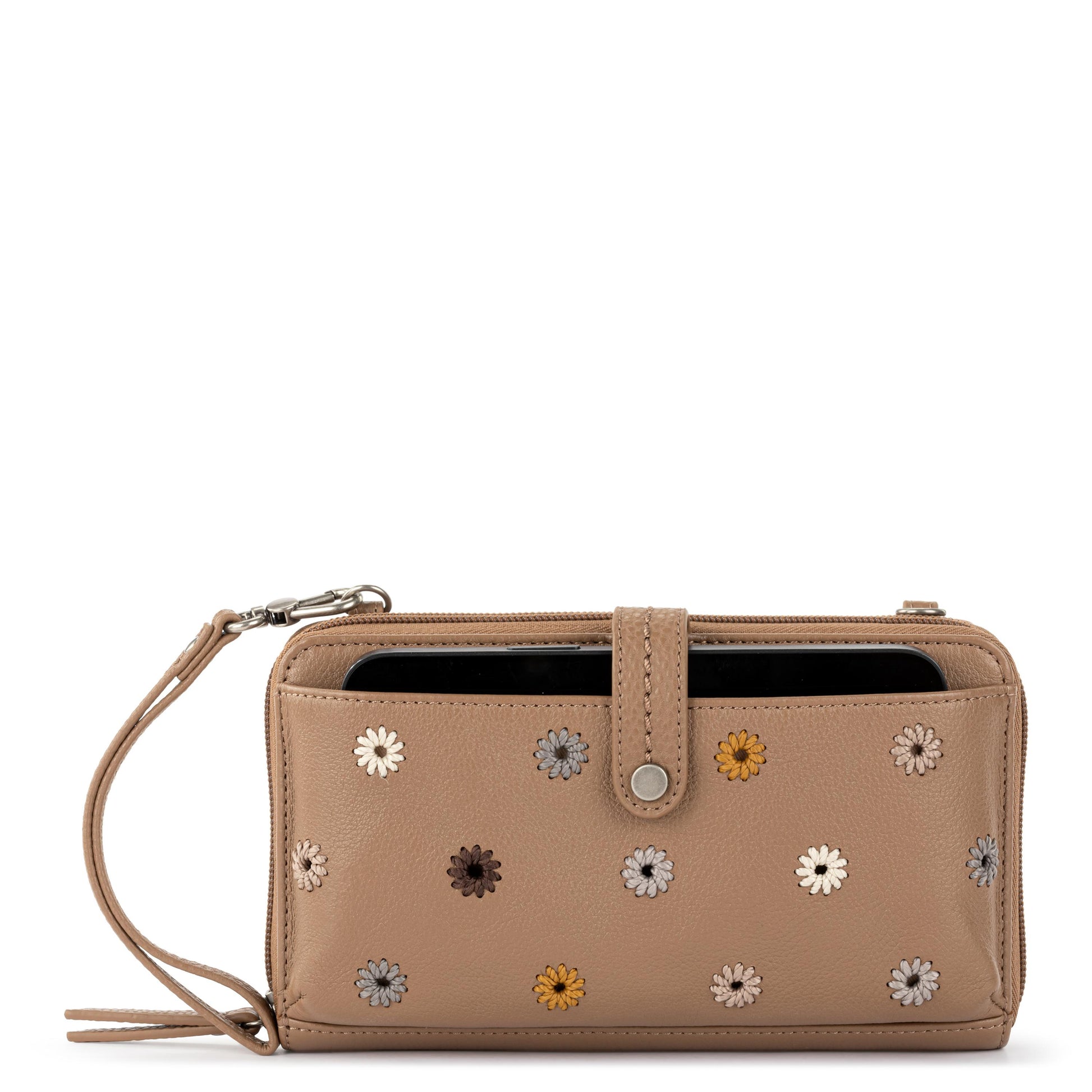 The Sak Iris Large Smartphone Crossbody Leather - |Chestnut Multi Eyelet|