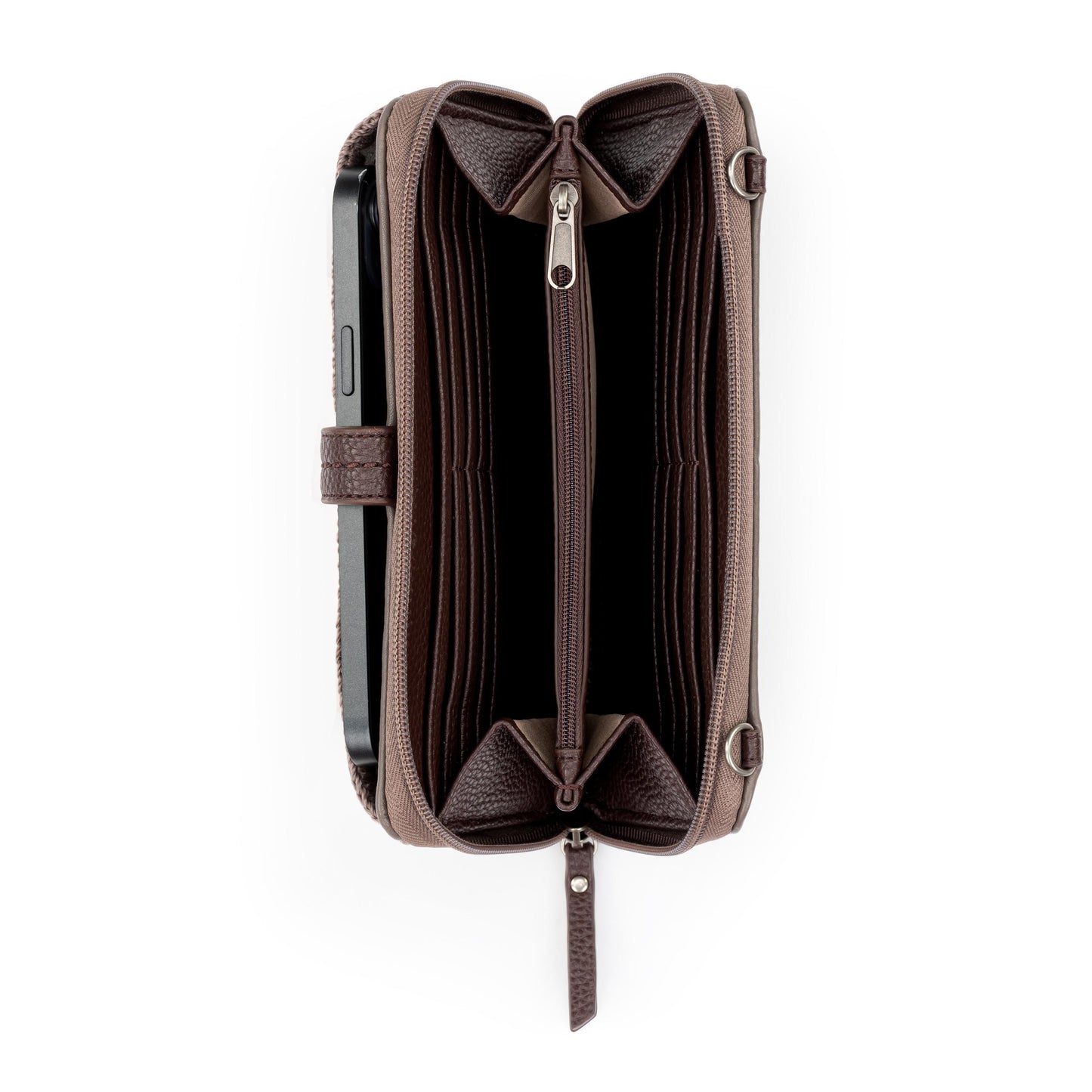 The Sak Iris Large Smartphone Crossbody Leather - |Mushroom Suede|