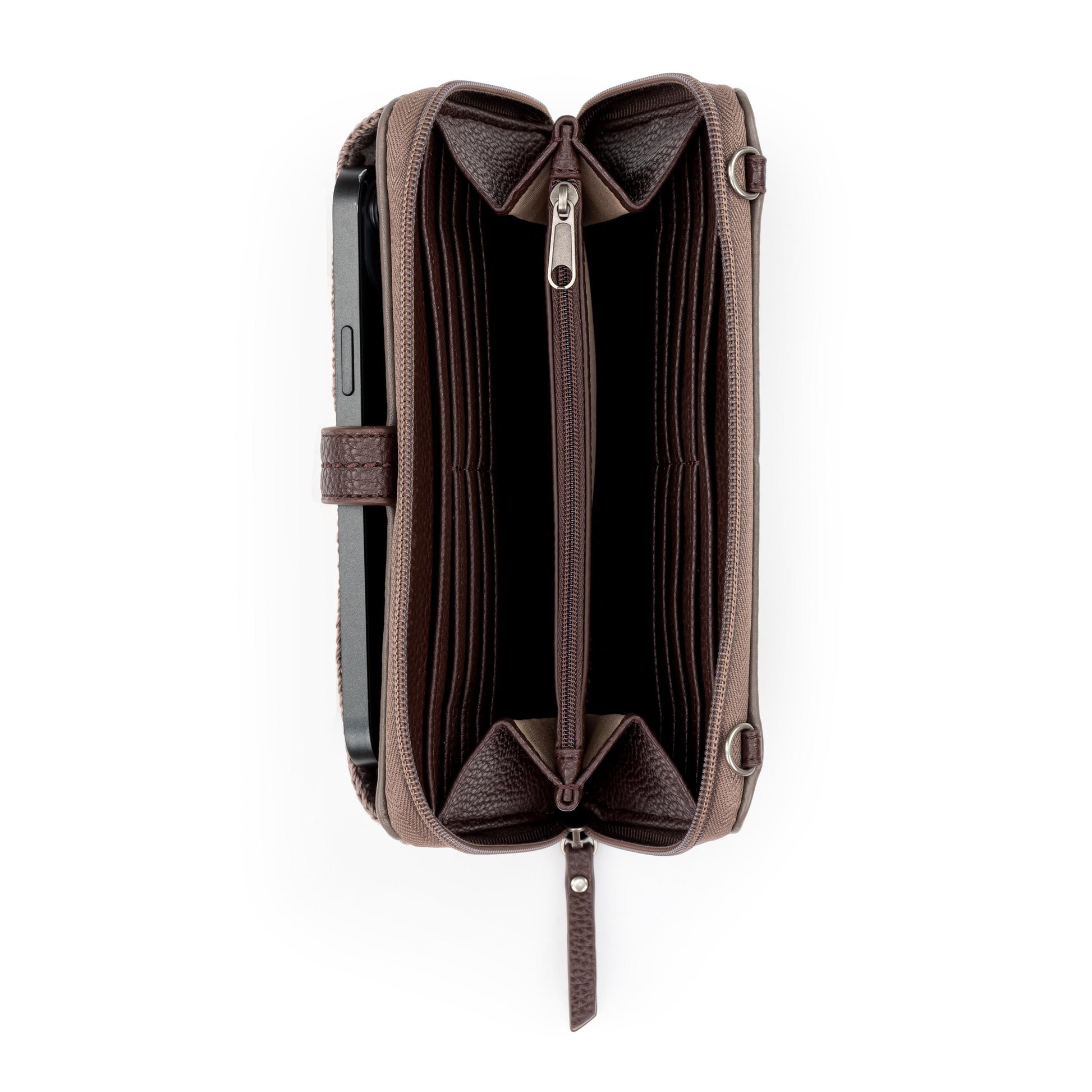 The Sak Iris Large Smartphone Crossbody Leather - |Mushroom Suede|