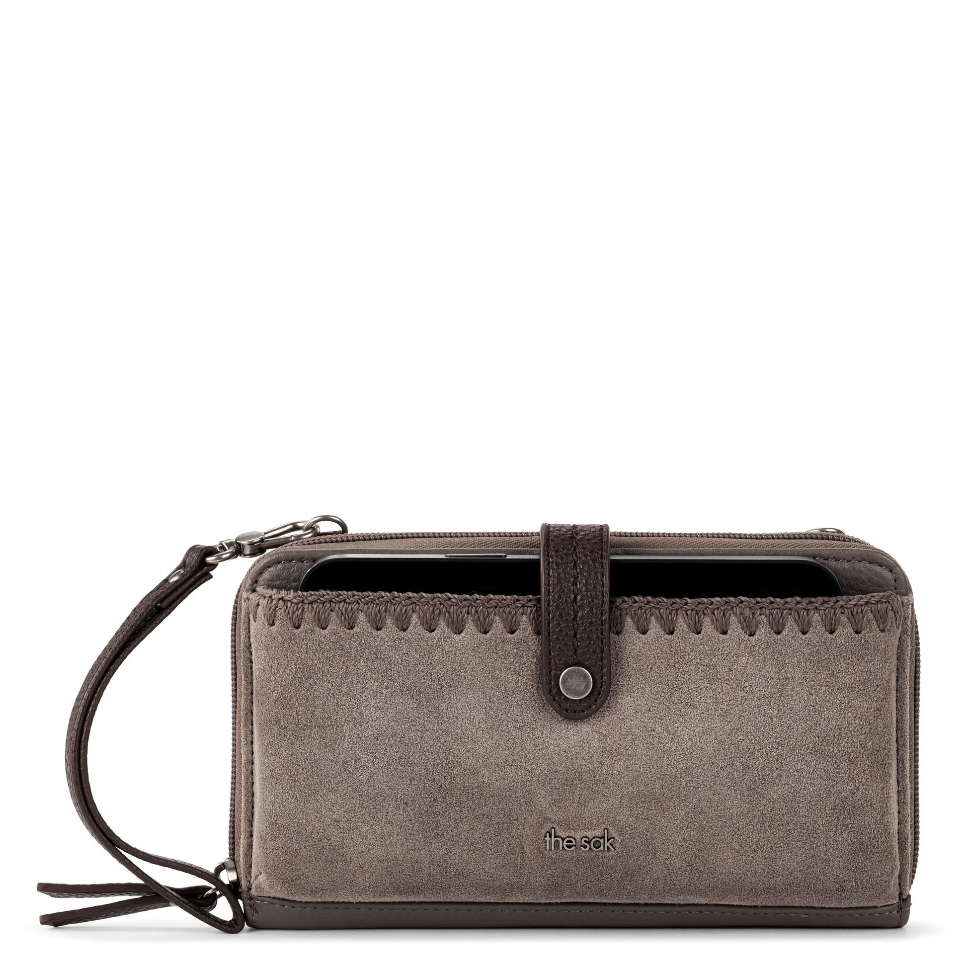 The Sak Iris Large Smartphone Crossbody Leather - |Mushroom Suede|