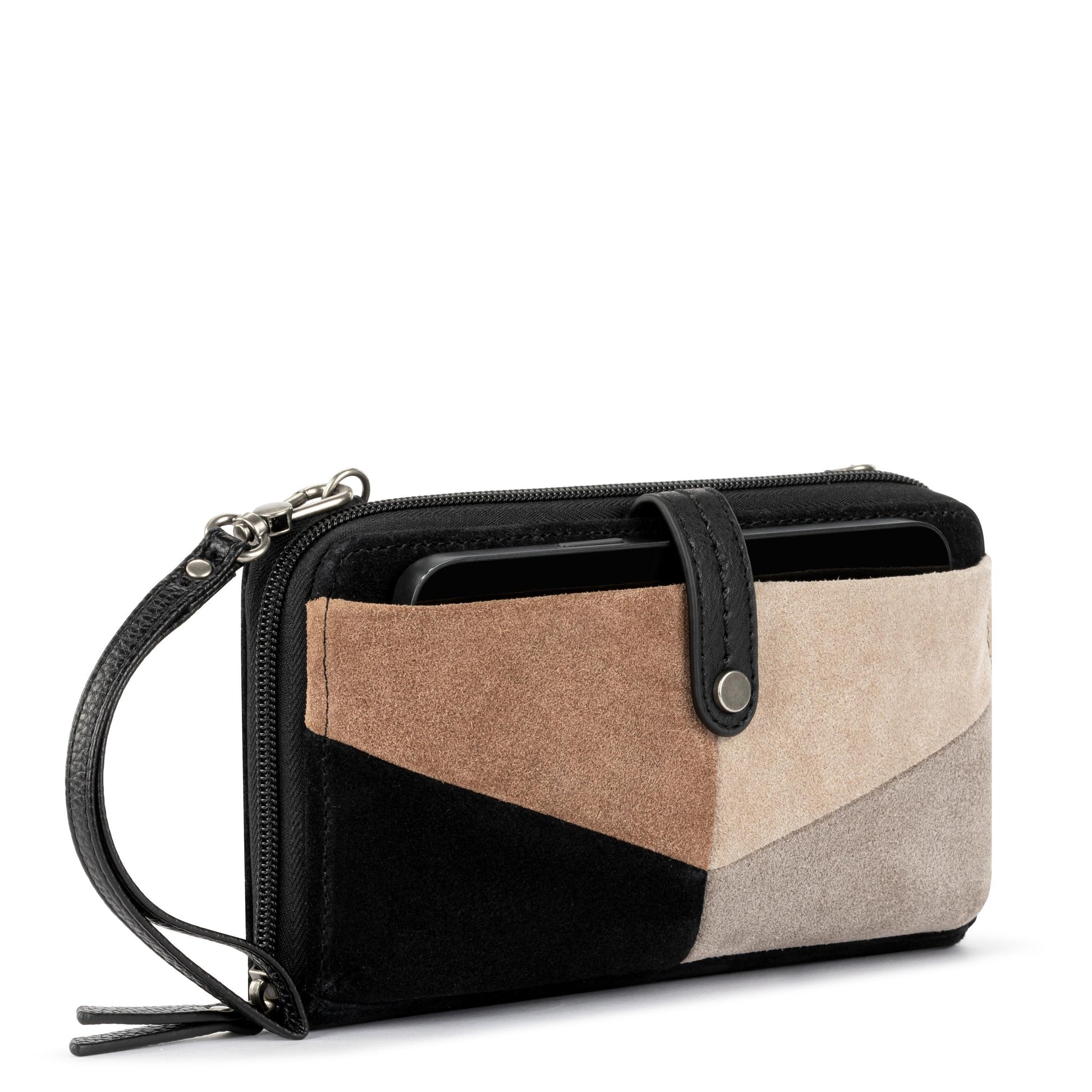 The Sak Iris Large Smartphone Crossbody Leather - |Neutral Suede Block|