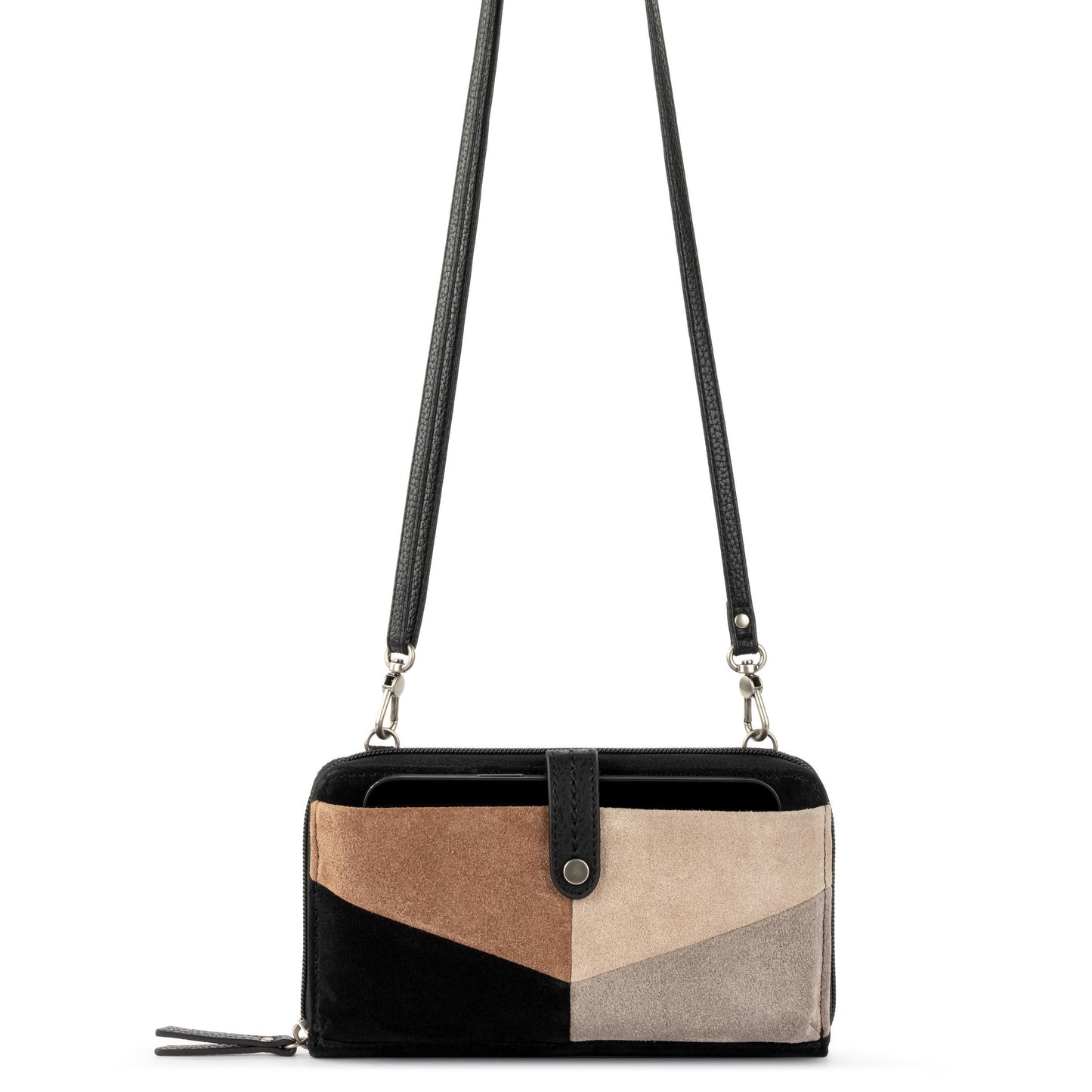The Sak Iris Large Smartphone Crossbody Leather - |Neutral Suede Block|